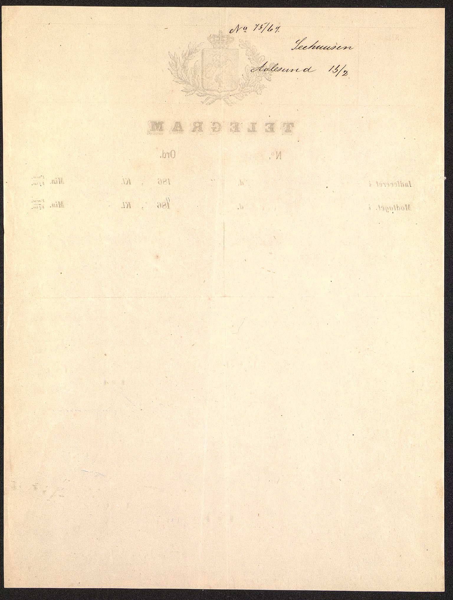 Pa 63 - Østlandske skibsassuranceforening, VEMU/A-1079/G/Ga/L0002/0005: Havaridokumenter / Trio, 1869