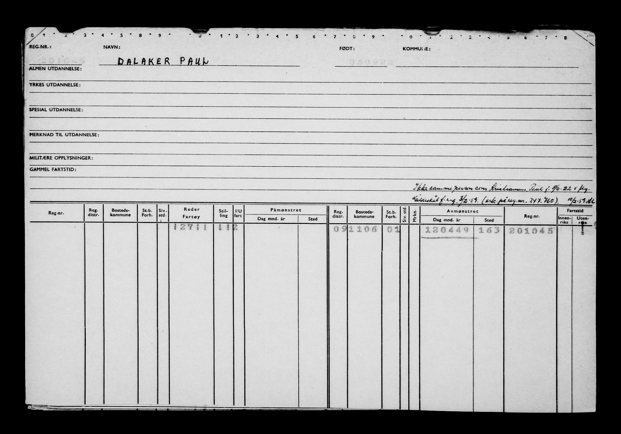 Direktoratet for sjømenn, AV/RA-S-3545/G/Gb/L0210: Hovedkort, 1922, s. 384