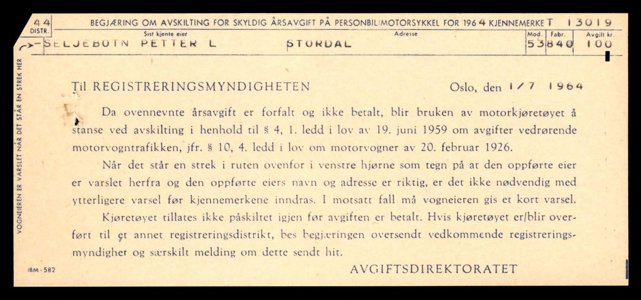 Møre og Romsdal vegkontor - Ålesund trafikkstasjon, AV/SAT-A-4099/F/Fe/L0036: Registreringskort for kjøretøy T 12831 - T 13030, 1927-1998, s. 2963