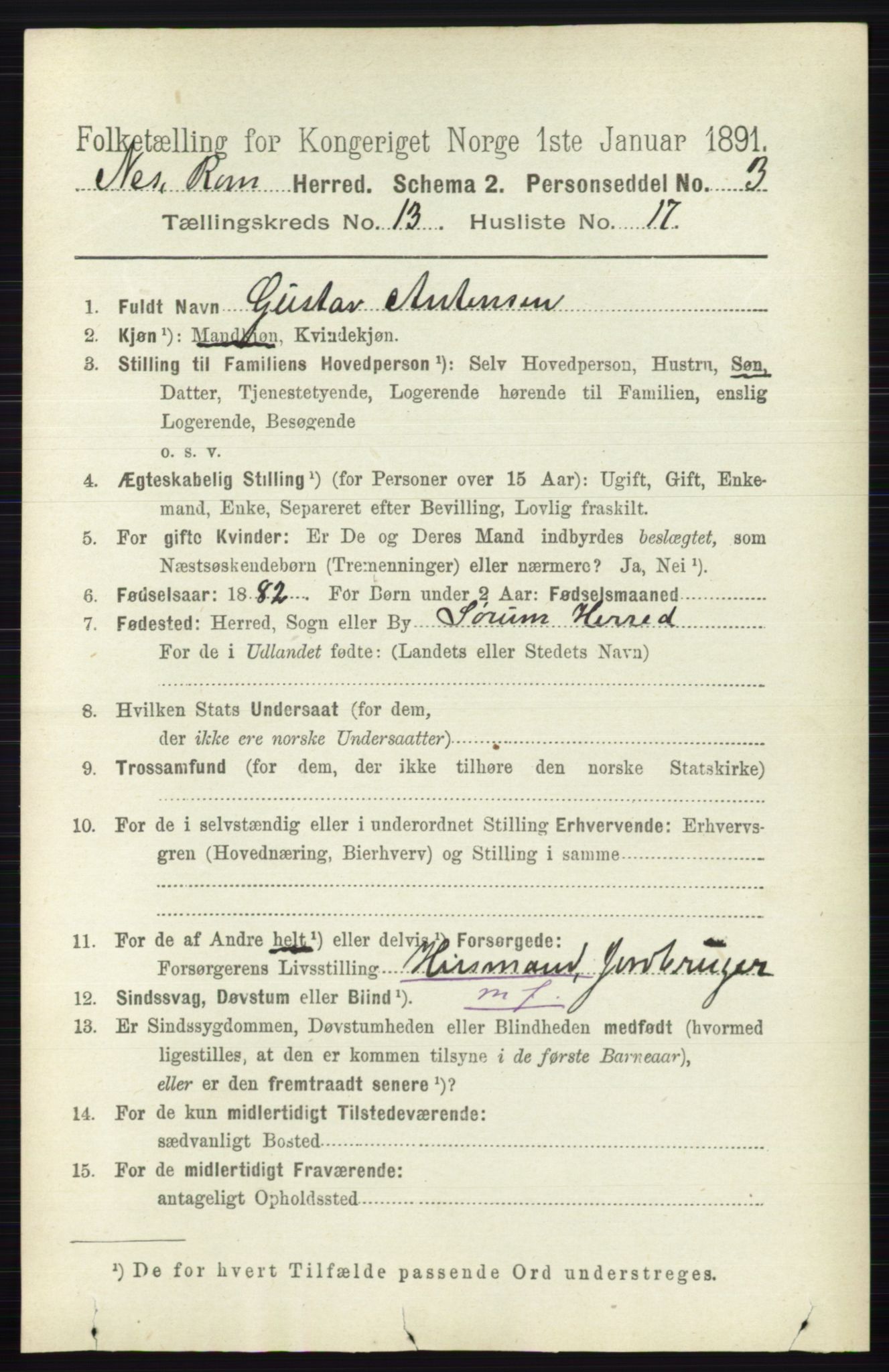 RA, Folketelling 1891 for 0236 Nes herred, 1891, s. 7941