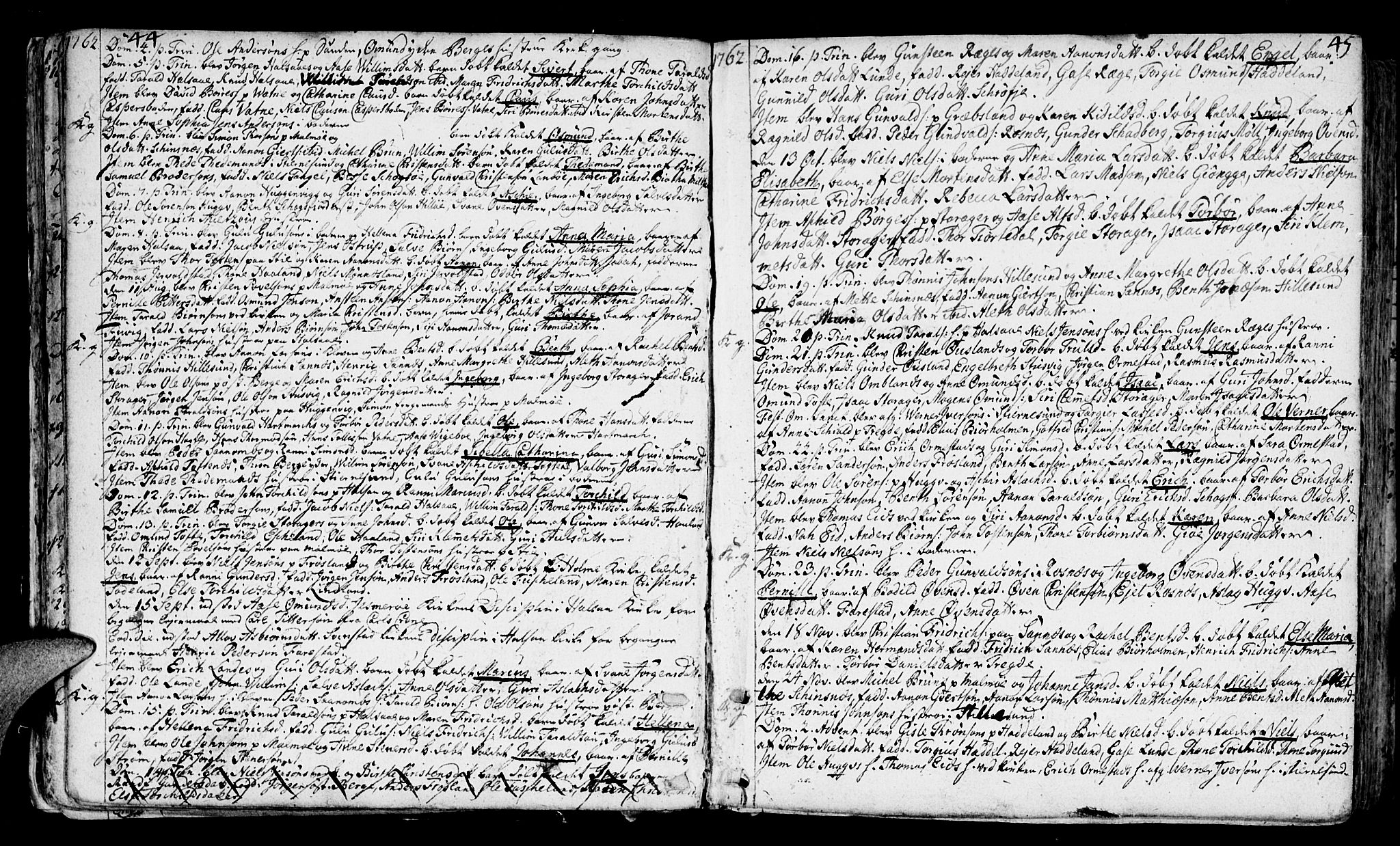 Mandal sokneprestkontor, SAK/1111-0030/F/Fa/Faa/L0003: Ministerialbok nr. A 3, 1748-1794, s. 44-45