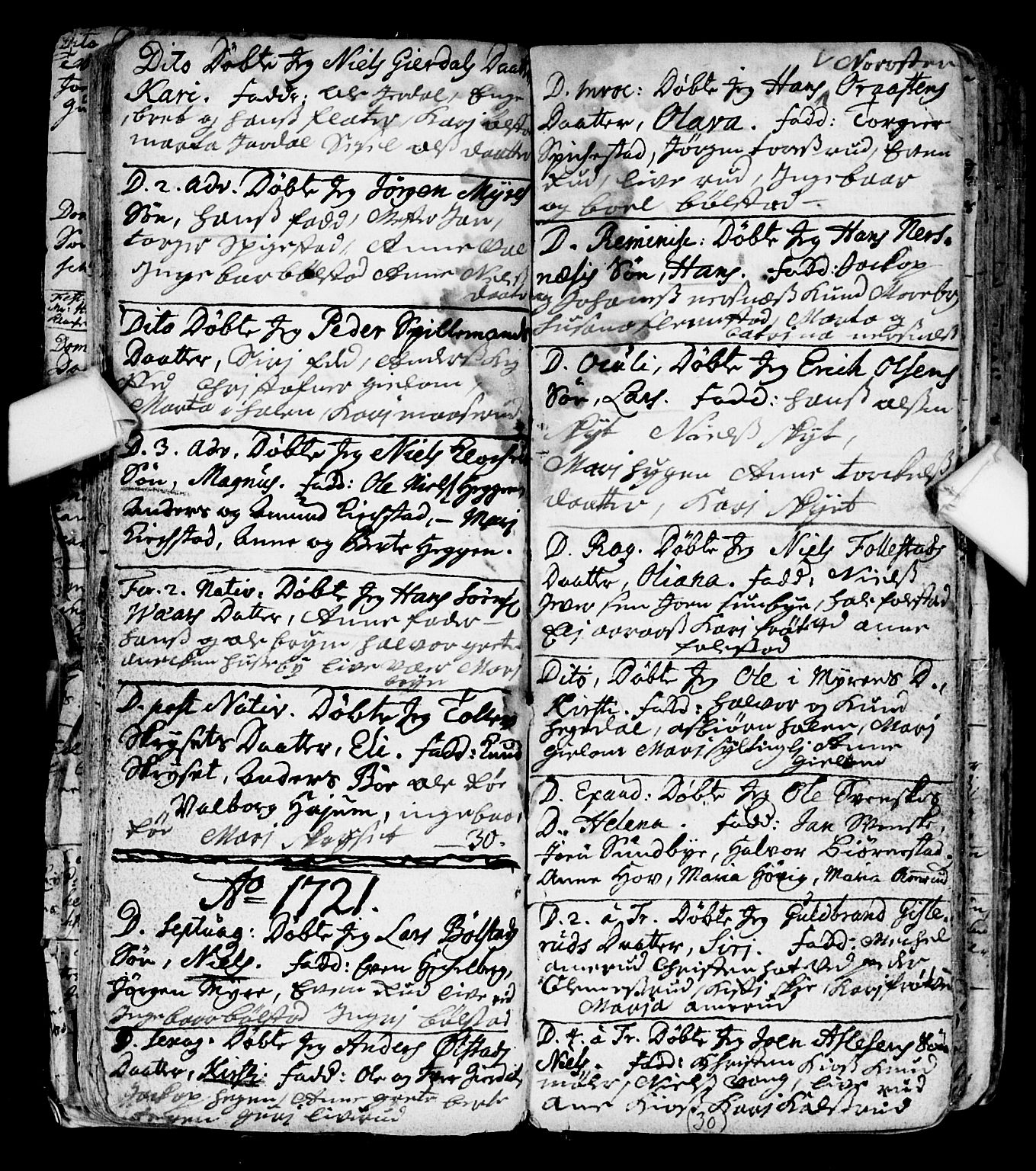 Røyken kirkebøker, AV/SAKO-A-241/F/Fa/L0001: Ministerialbok nr. 1, 1701-1730, s. 30
