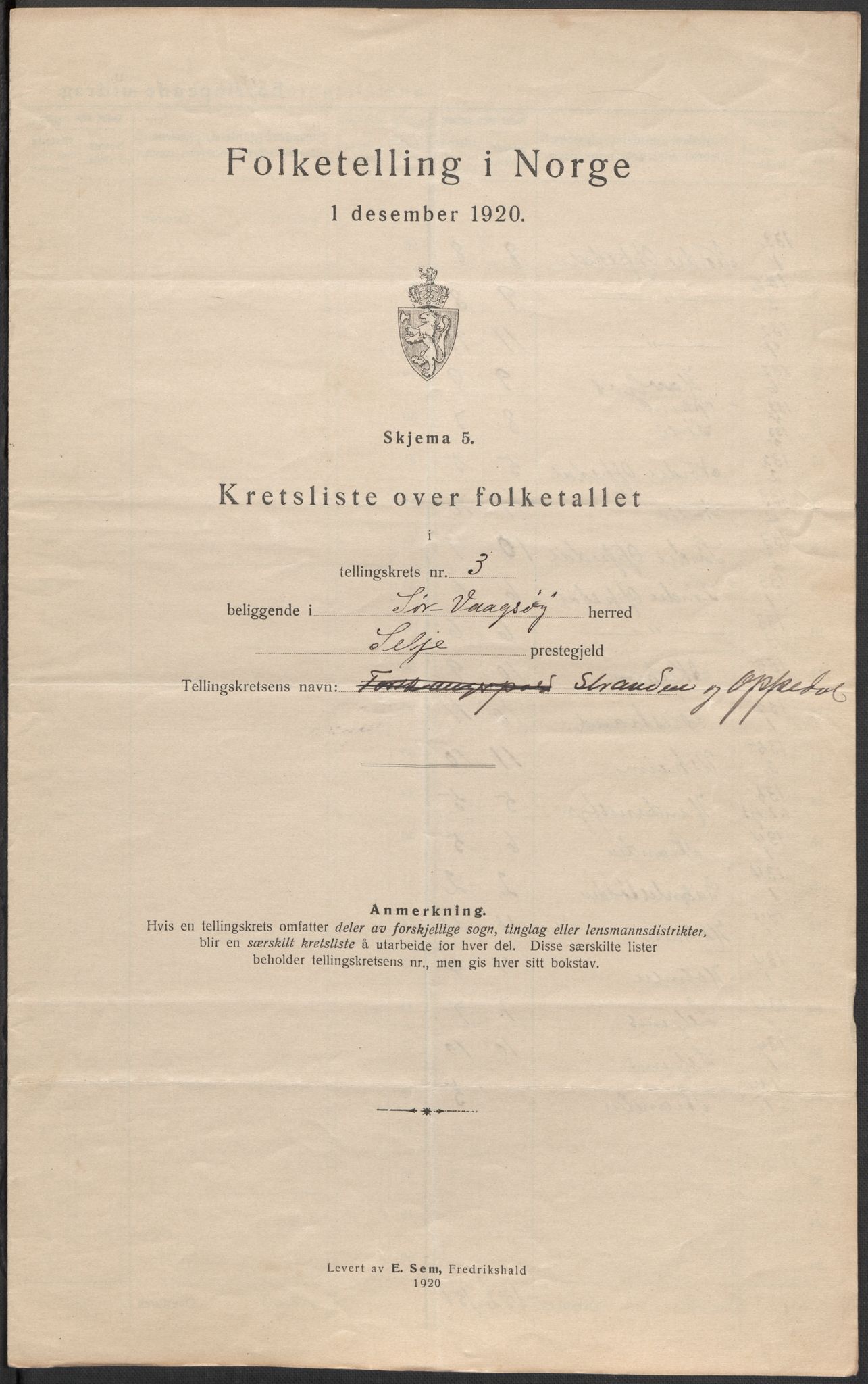 SAB, Folketelling 1920 for 1439 Sør-Vågsøy herred, 1920, s. 11