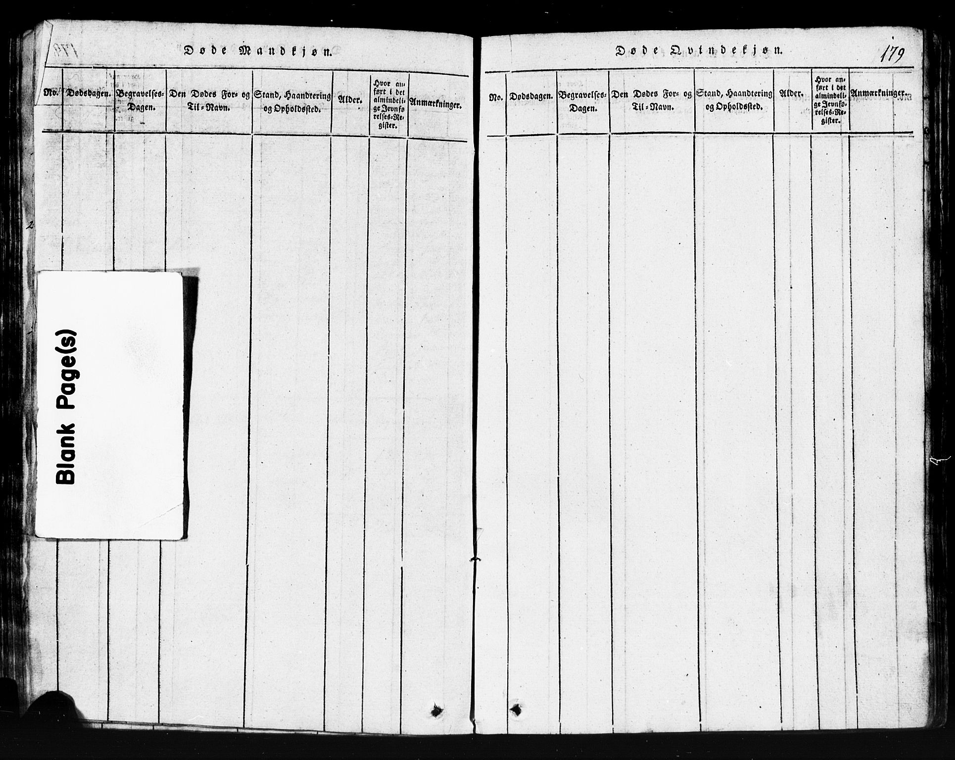 Klepp sokneprestkontor, AV/SAST-A-101803/001/3/30BB/L0001: Klokkerbok nr.  B 1, 1816-1859, s. 179