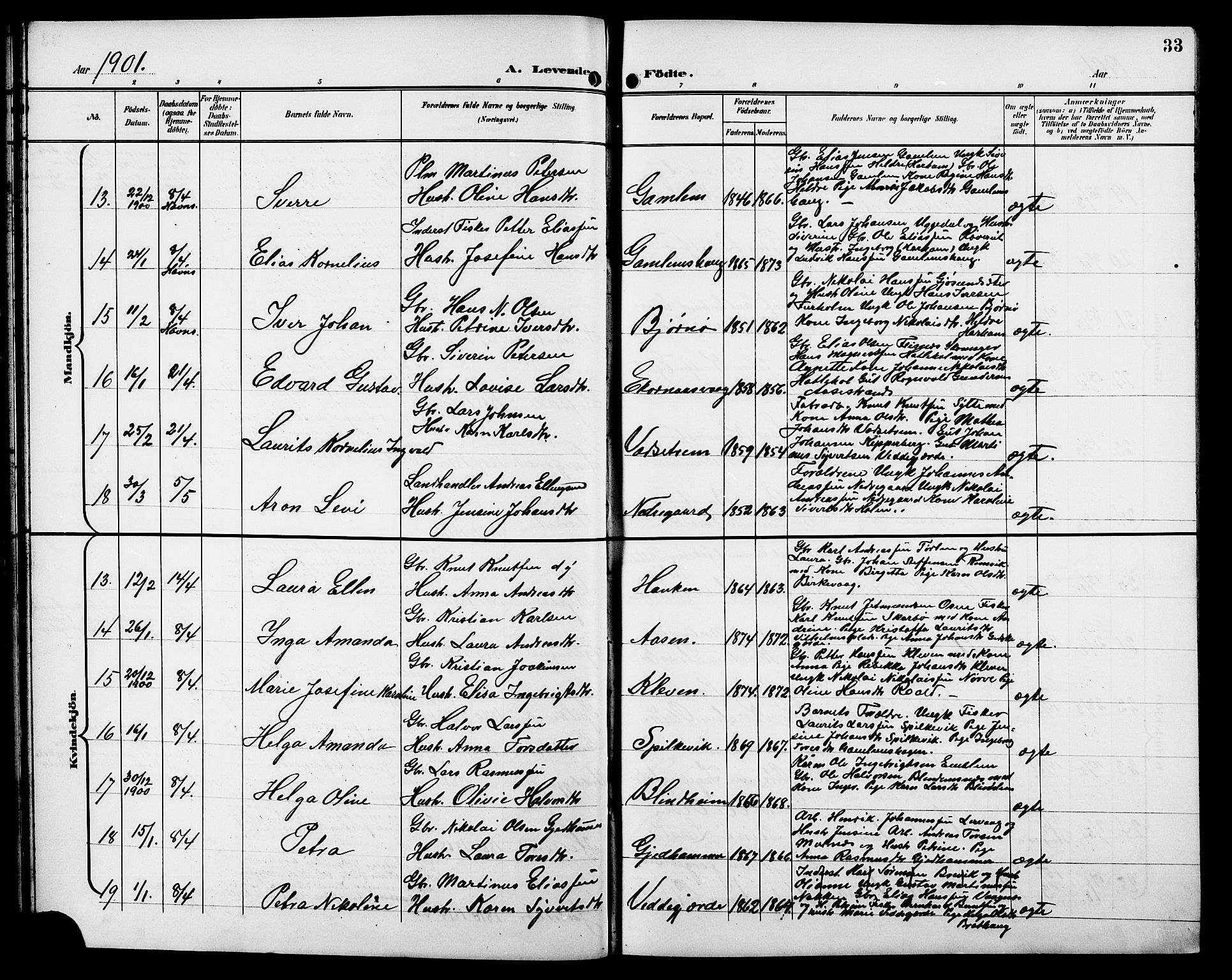 Ministerialprotokoller, klokkerbøker og fødselsregistre - Møre og Romsdal, AV/SAT-A-1454/528/L0432: Klokkerbok nr. 528C13, 1898-1918, s. 33