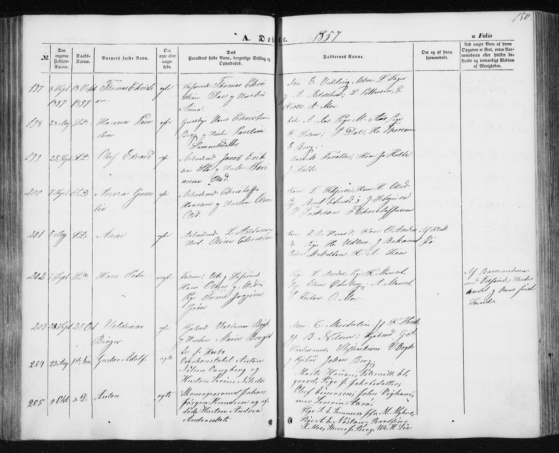 Ministerialprotokoller, klokkerbøker og fødselsregistre - Sør-Trøndelag, SAT/A-1456/602/L0112: Ministerialbok nr. 602A10, 1848-1859, s. 150