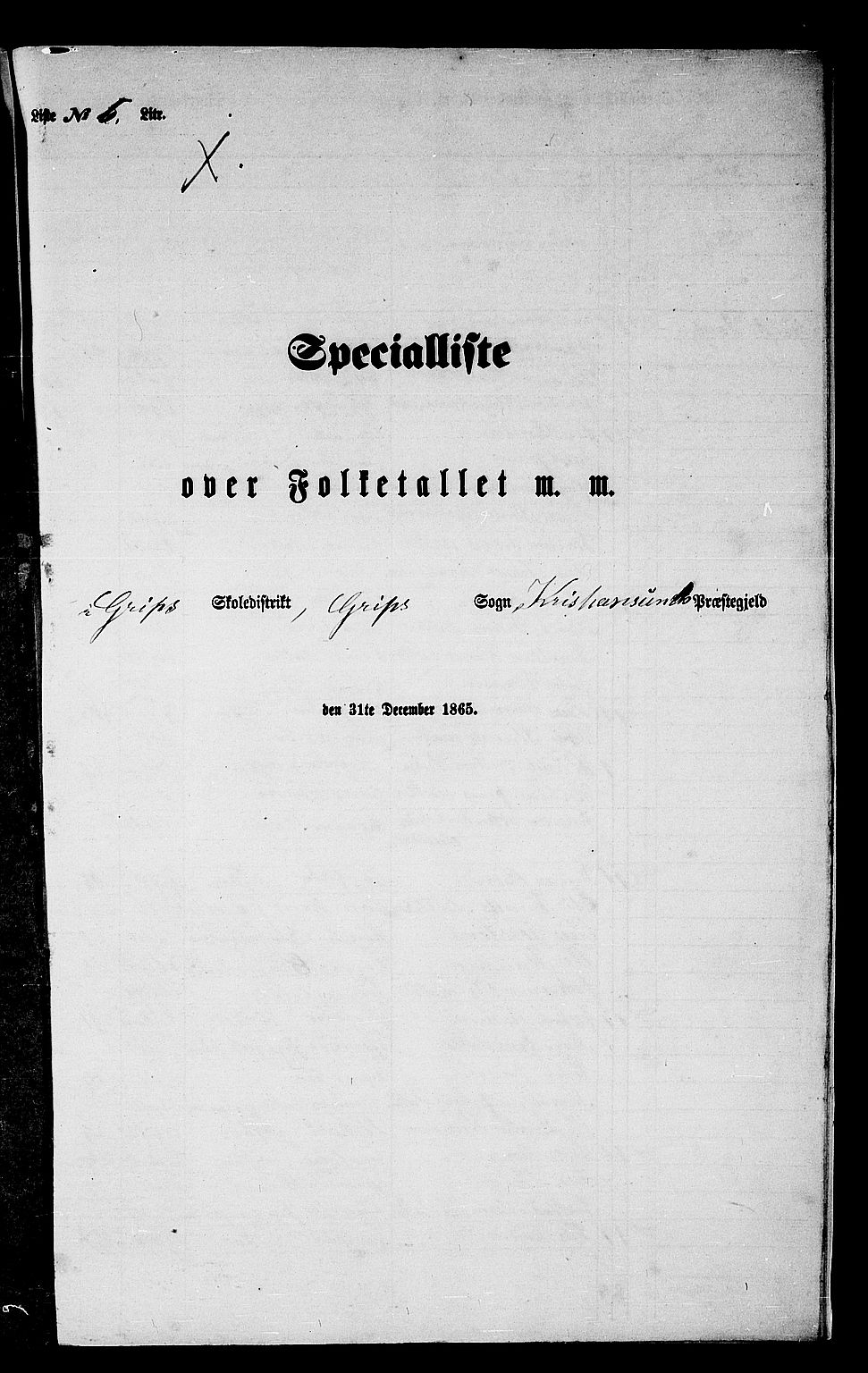 RA, Folketelling 1865 for 1556L Kristiansund prestegjeld, Frei sokn og Grip sokn, 1865, s. 56