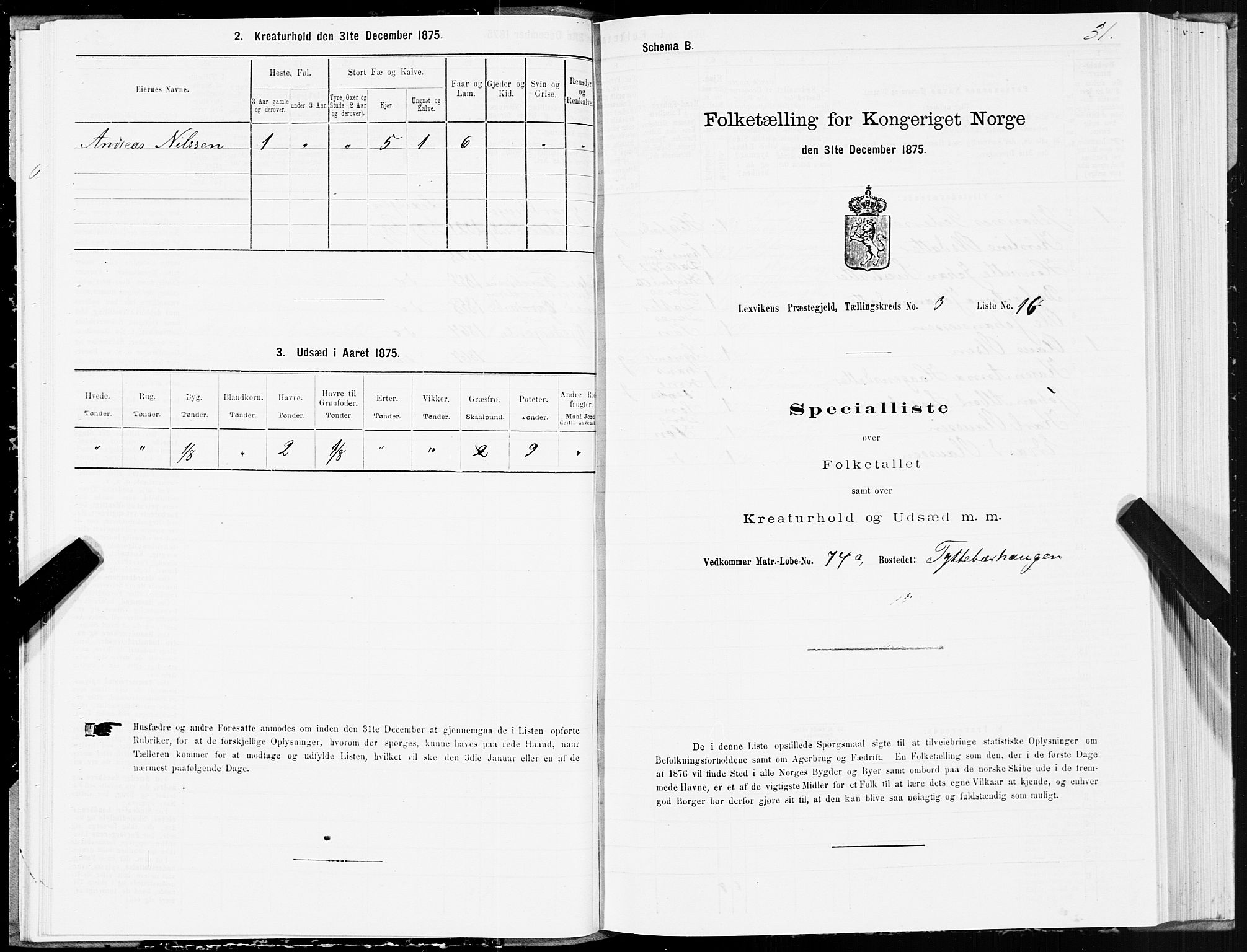 SAT, Folketelling 1875 for 1718P Leksvik prestegjeld, 1875, s. 2031