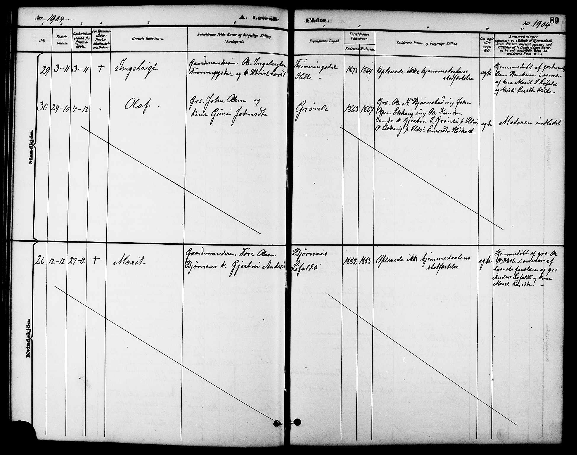 Ministerialprotokoller, klokkerbøker og fødselsregistre - Møre og Romsdal, AV/SAT-A-1454/598/L1078: Klokkerbok nr. 598C03, 1892-1909, s. 89