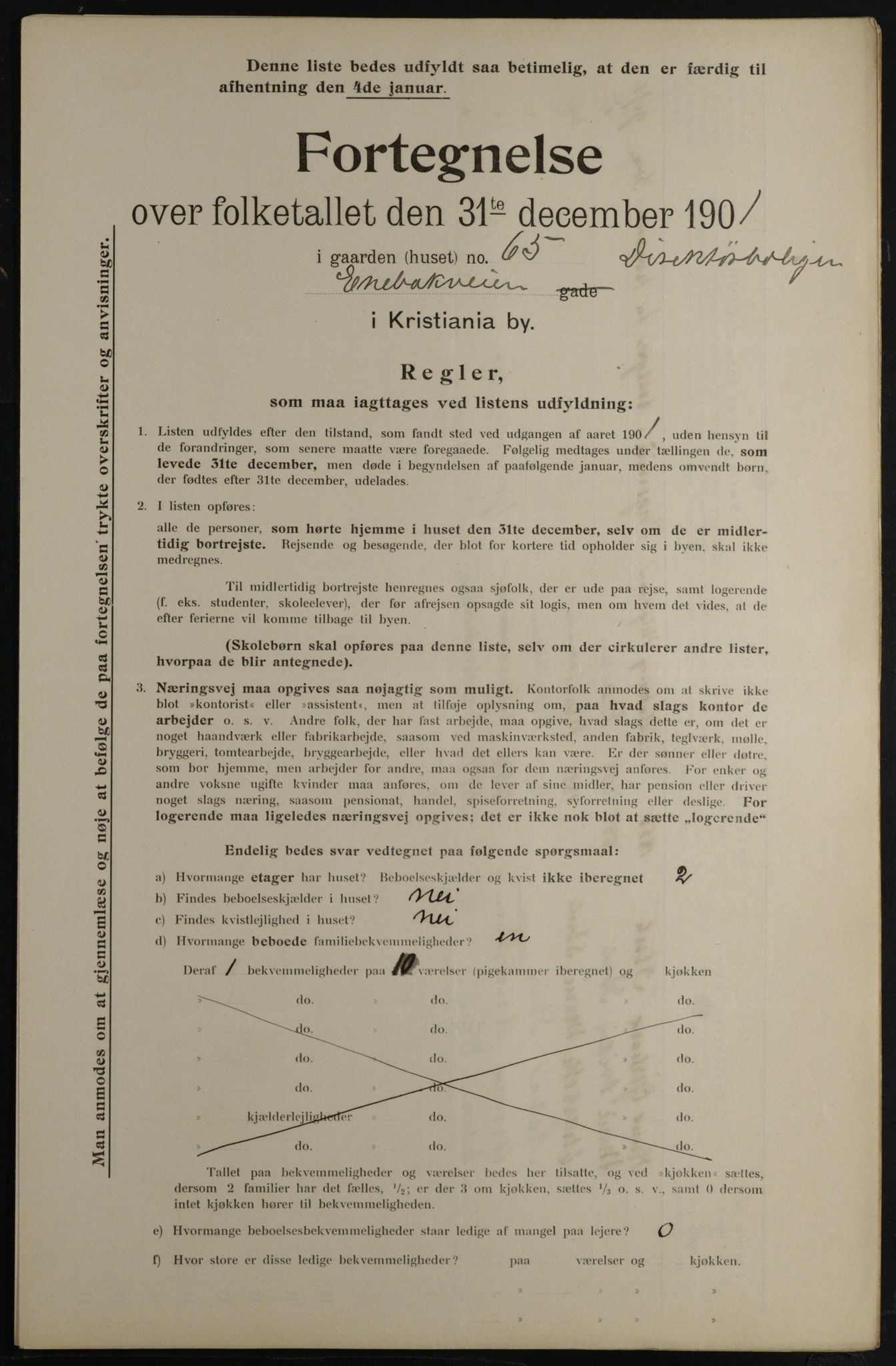 OBA, Kommunal folketelling 31.12.1901 for Kristiania kjøpstad, 1901, s. 3439