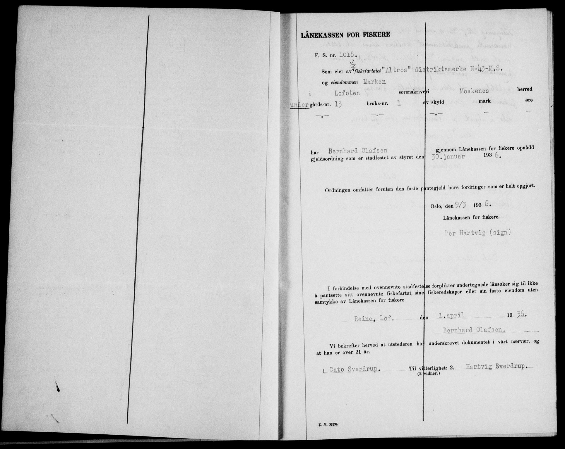 Lofoten sorenskriveri, SAT/A-0017/1/2/2C/L0033b: Pantebok nr. 33b, 1936-1936, Dagboknr: 745/1936