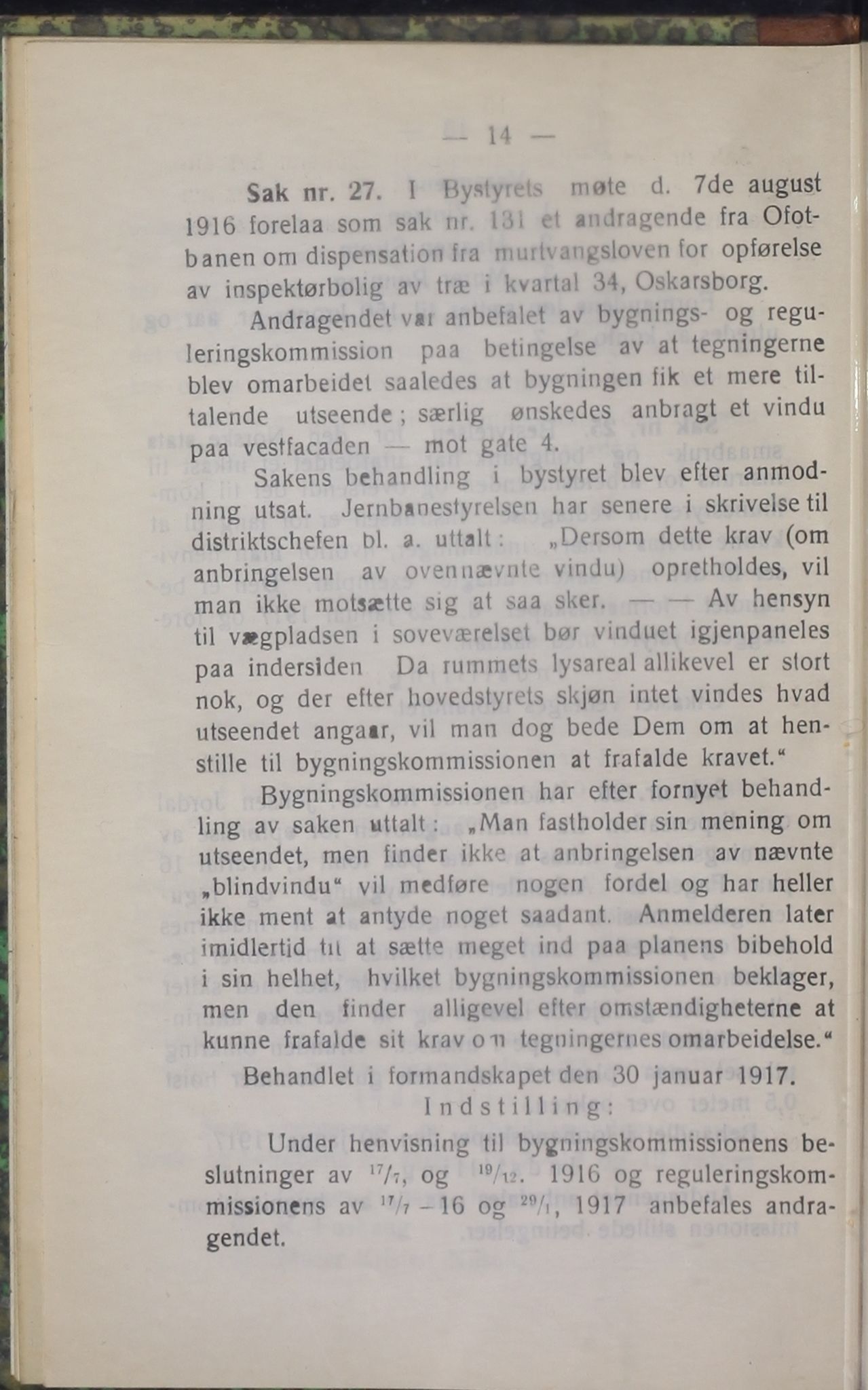 Narvik kommune. Formannskap , AIN/K-18050.150/A/Ab/L0007: Møtebok, 1917