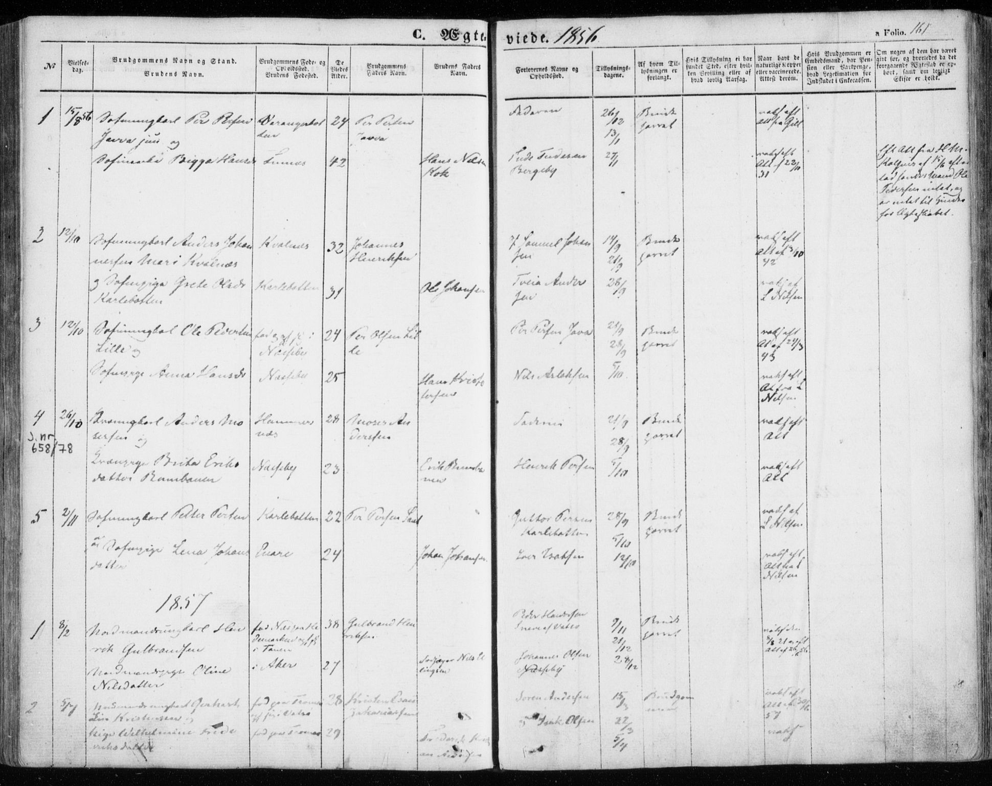 Nesseby sokneprestkontor, AV/SATØ-S-1330/H/Ha/L0002kirke: Ministerialbok nr. 2, 1856-1864, s. 161