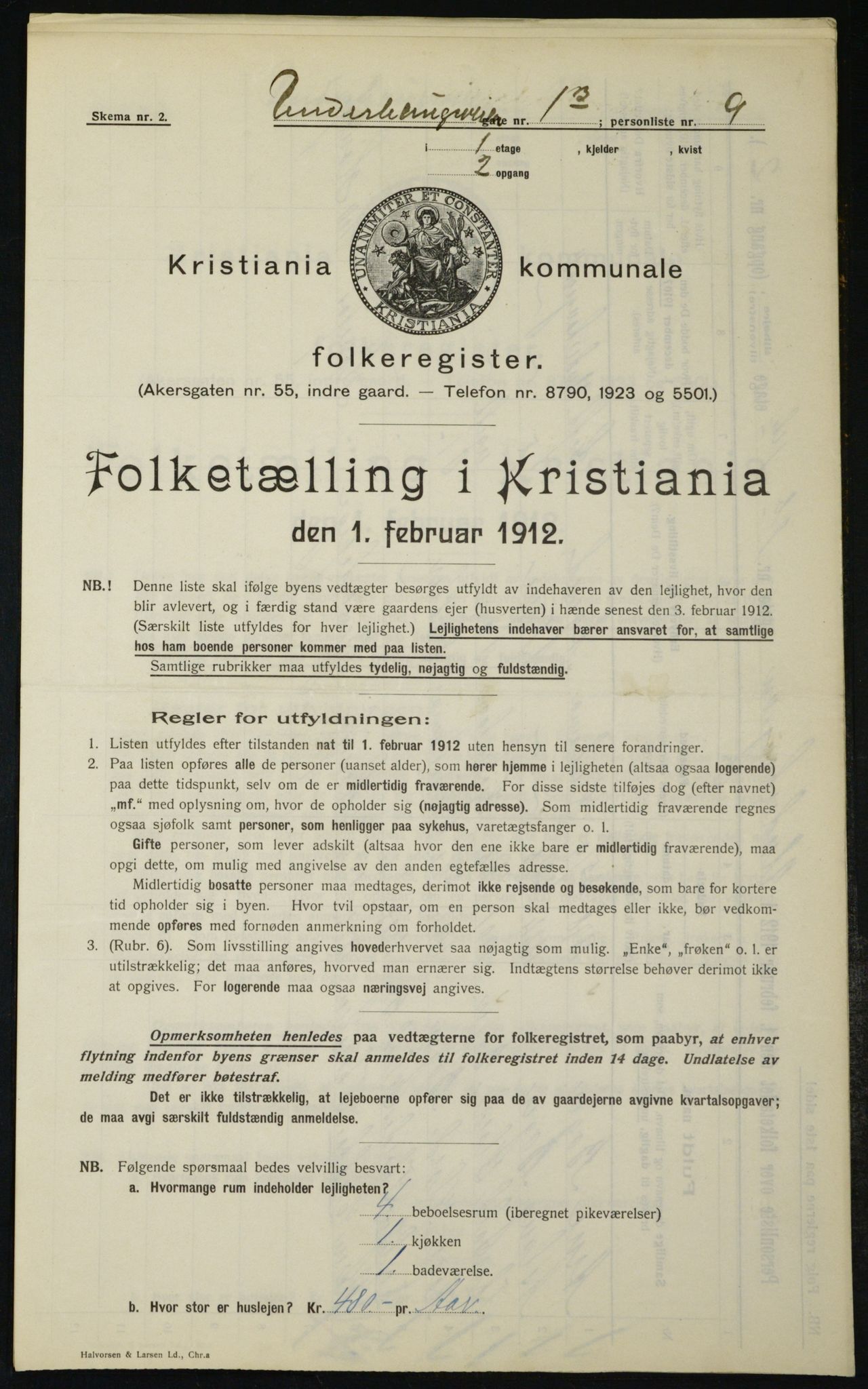 OBA, Kommunal folketelling 1.2.1912 for Kristiania, 1912, s. 119730