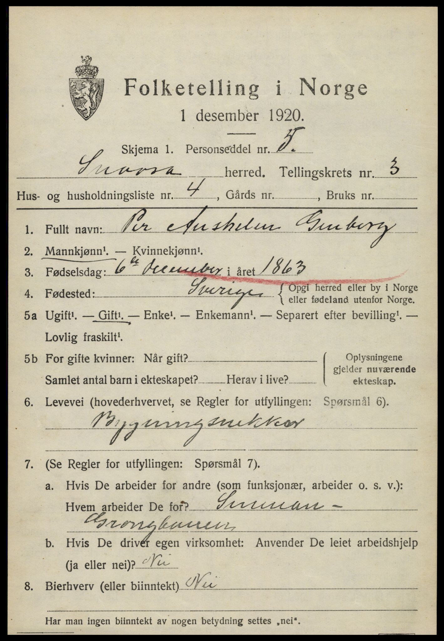 SAT, Folketelling 1920 for 1736 Snåsa herred, 1920, s. 1576