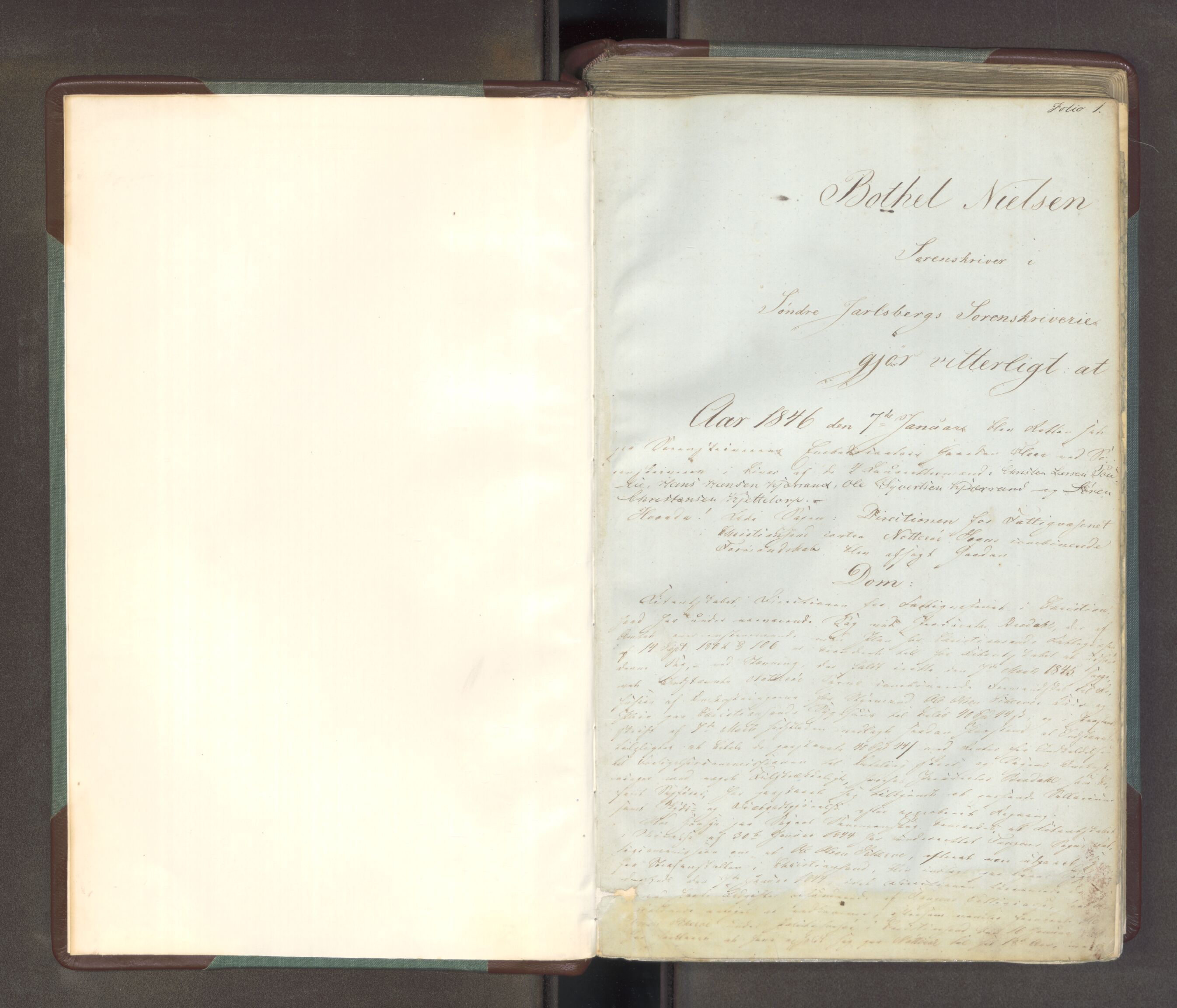 Søndre Jarlsberg sorenskriveri, AV/SAKO-A-129/F/Fa/L0034A: Tingbok, 1846-1850, s. 1a