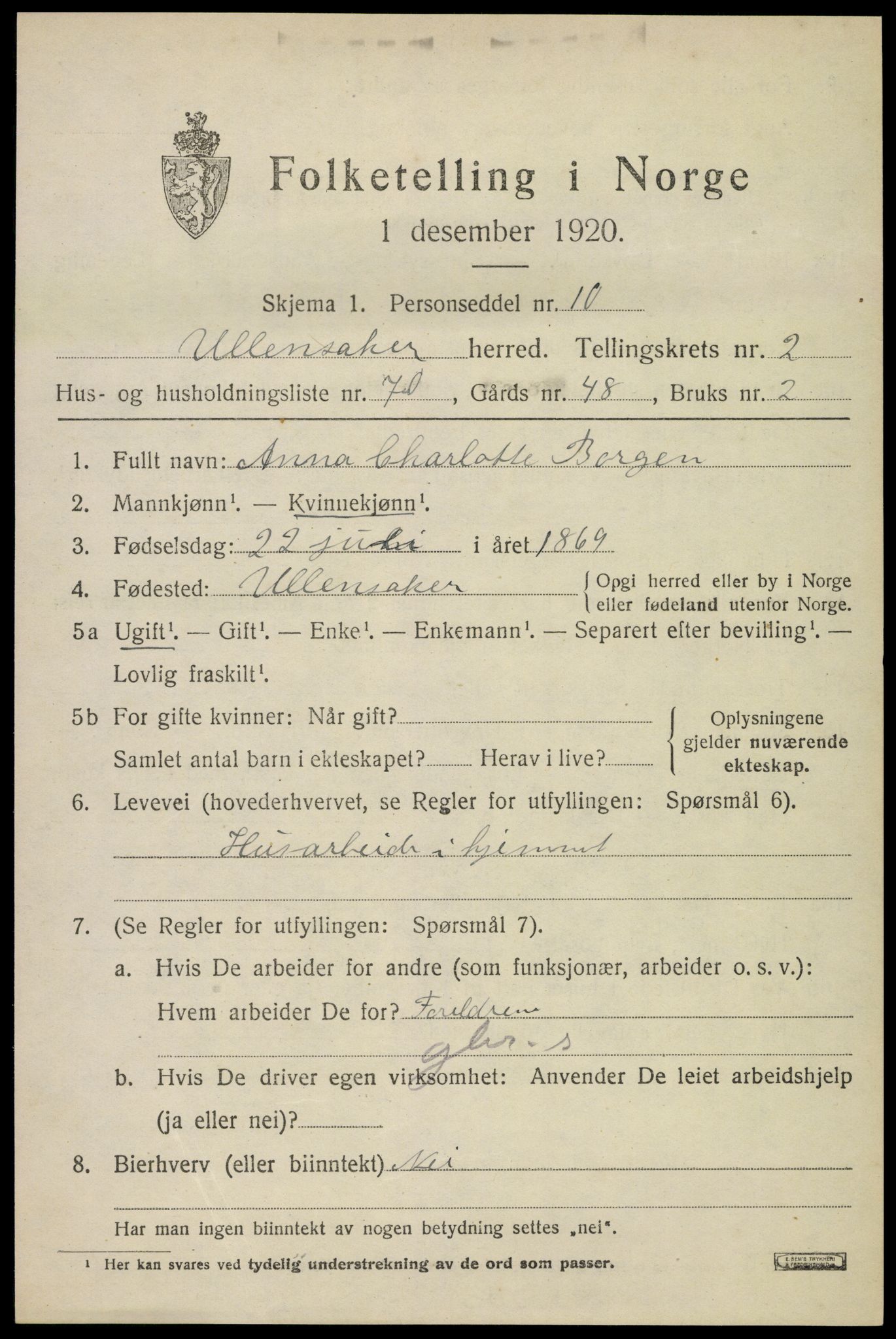 SAO, Folketelling 1920 for 0235 Ullensaker herred, 1920, s. 5521