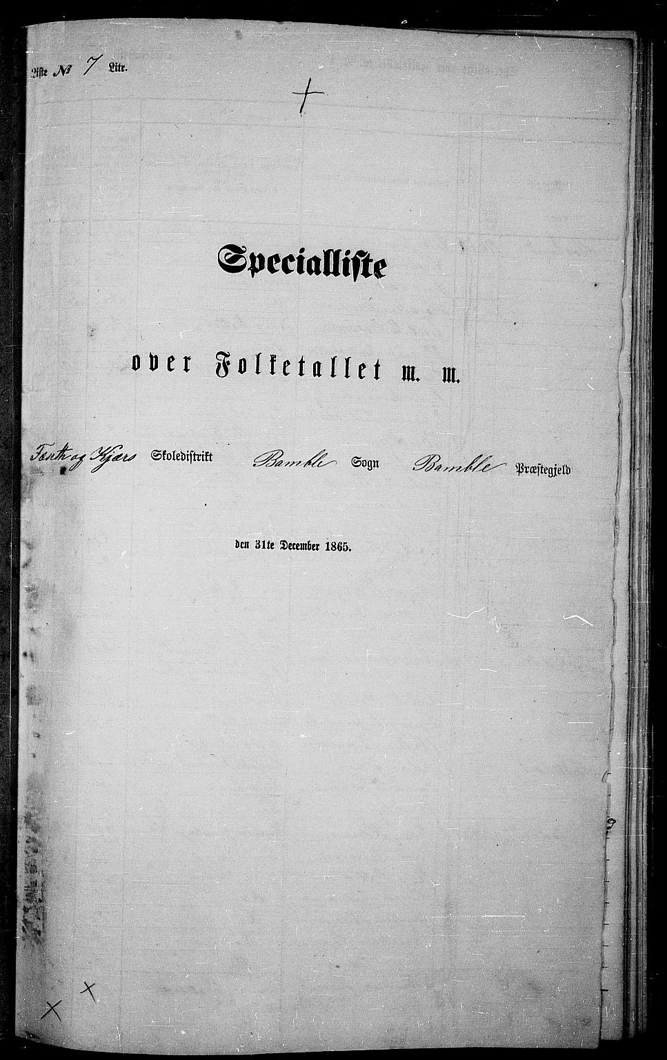 RA, Folketelling 1865 for 0814P Bamble prestegjeld, 1865, s. 105