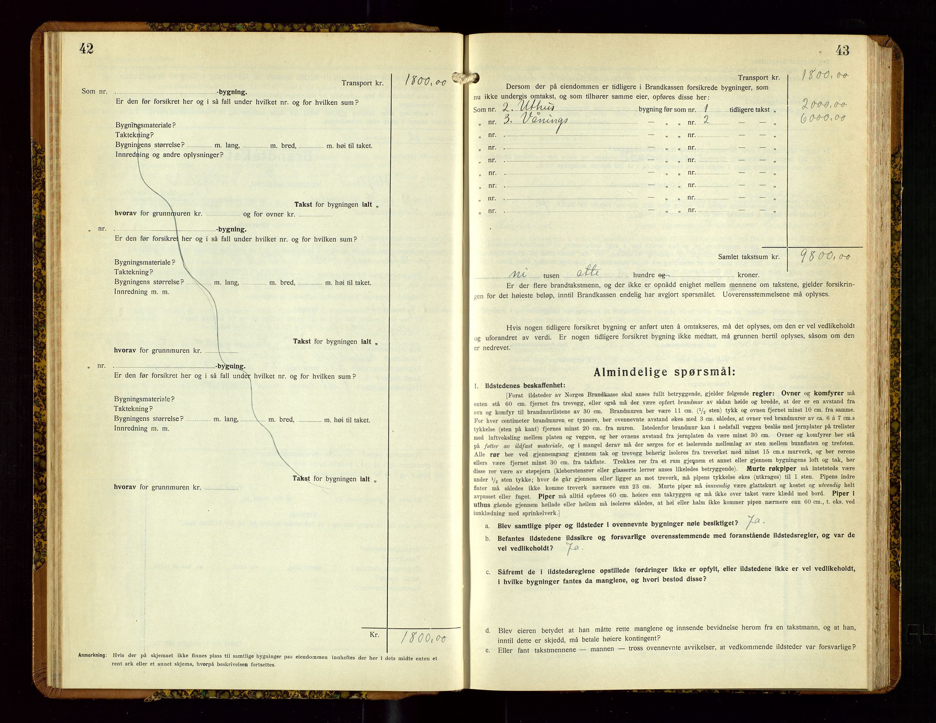 Høyland/Sandnes lensmannskontor, AV/SAST-A-100166/Gob/L0005: "Brandtakstprotokoll", 1933-1936, s. 42-43