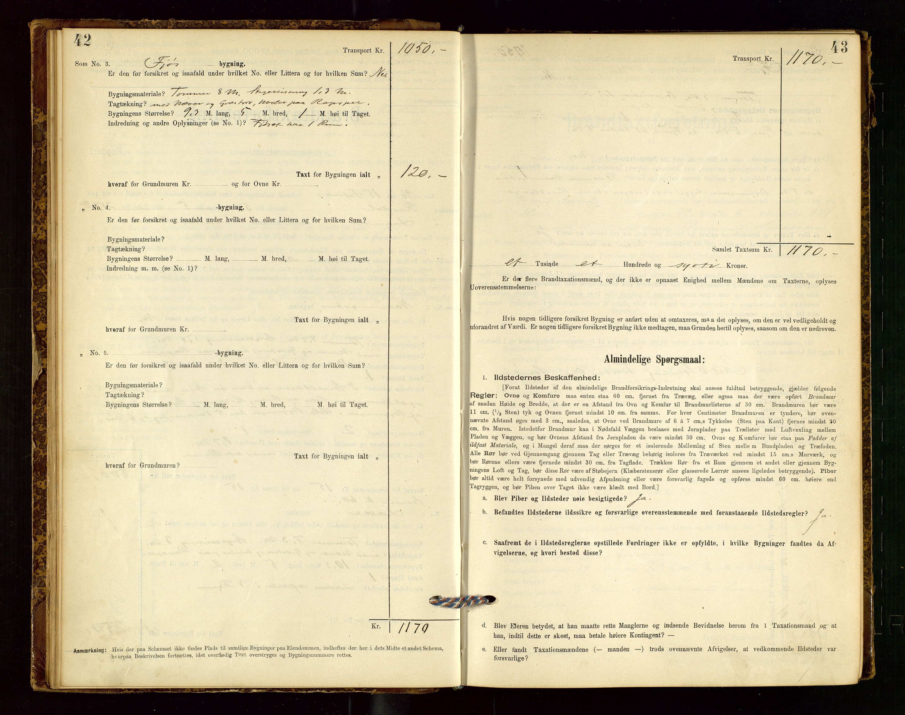 Lund lensmannskontor, AV/SAST-A-100303/Gob/L0001: "Brandtakstprotokol", 1894-1907, s. 42-43