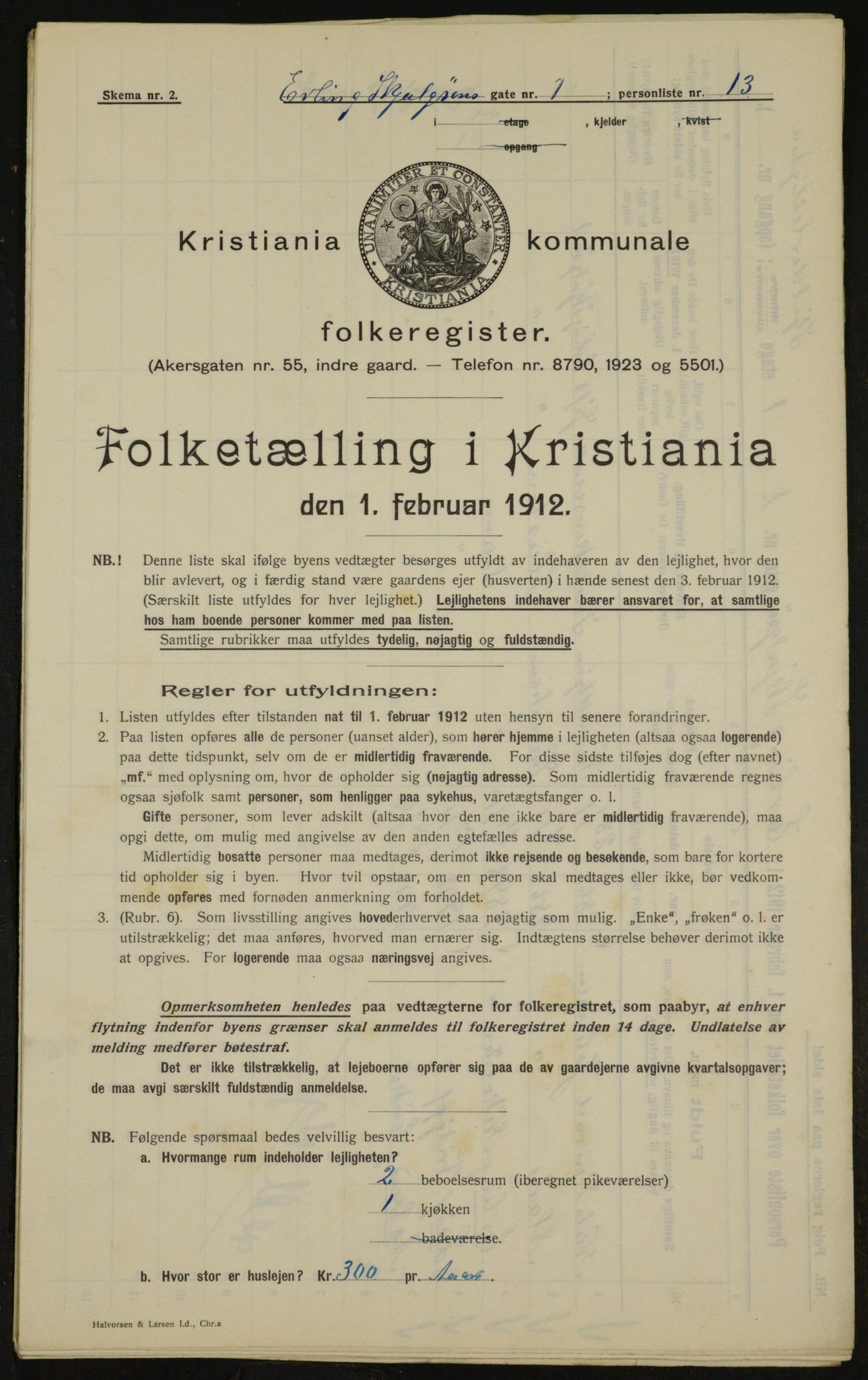 OBA, Kommunal folketelling 1.2.1912 for Kristiania, 1912, s. 21966