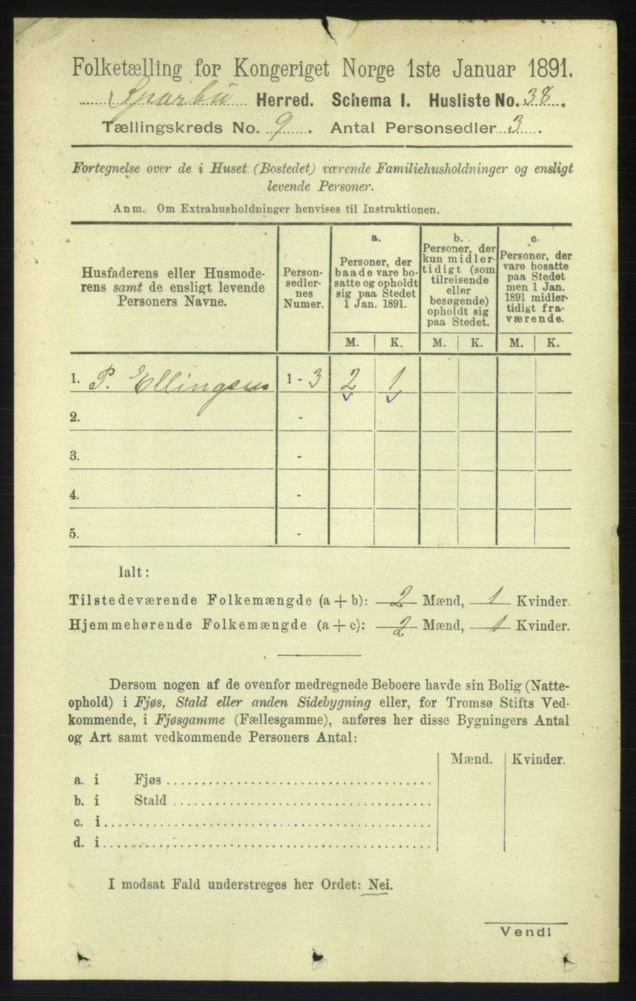 RA, Folketelling 1891 for 1731 Sparbu herred, 1891, s. 3050