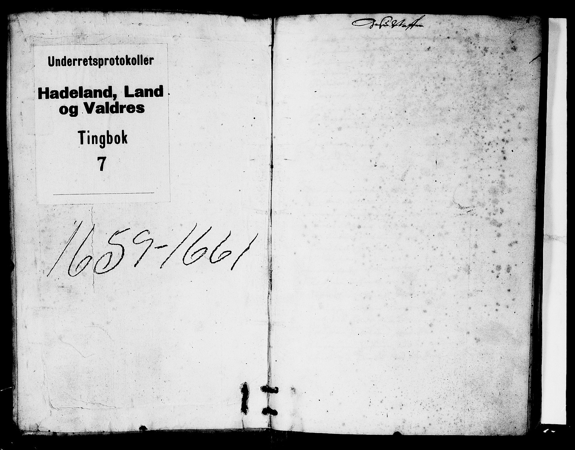 Hadeland, Land og Valdres sorenskriveri, SAH/TING-028/G/Gb/L0007: Tingbok, 1659-1661, s. 0b-1a