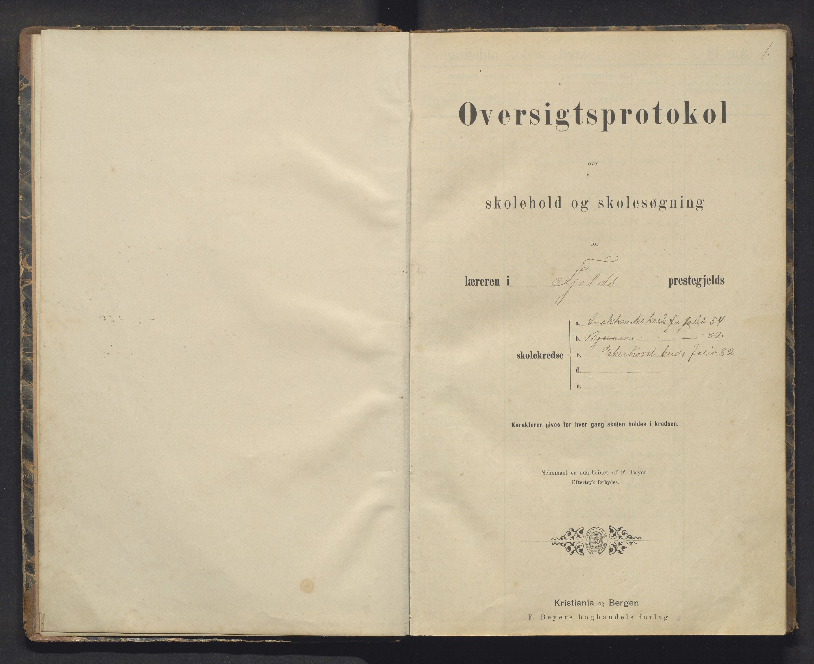 Fjell kommune. Barneskulane, IKAH/1246-231/F/Fe/L0002: Skuleprotokoll for Snekkevik, Ekerhovd, Knarrevik, Bjorøy, Brattholmen, Lie og Lønøy skular, 1891-1905