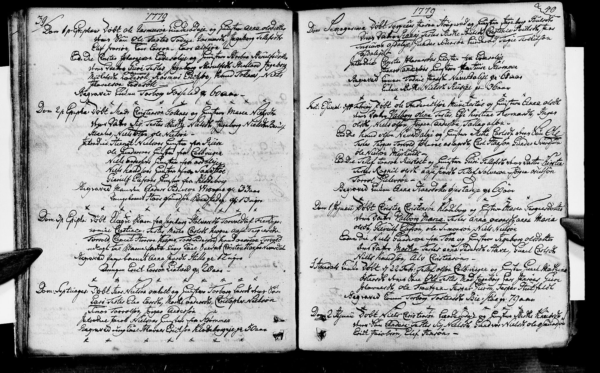 Øyestad sokneprestkontor, AV/SAK-1111-0049/F/Fa/L0008: Ministerialbok nr. A 8, 1777-1804, s. 39-40