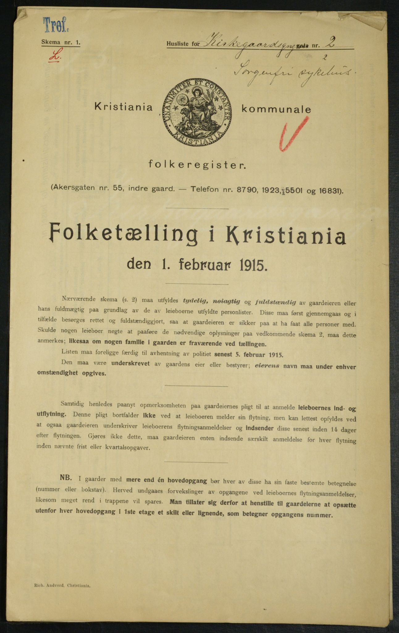 OBA, Kommunal folketelling 1.2.1915 for Kristiania, 1915, s. 49523