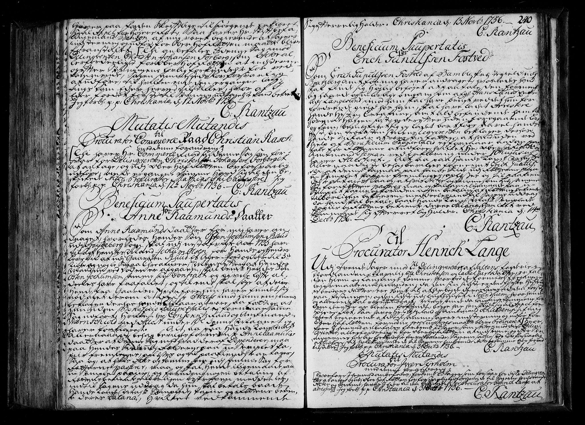 Stattholderembetet 1572-1771, RA/EA-2870/Be/L0011: Kopibok for beneficia paupertatis, 1726-1739, s. 239b-240a