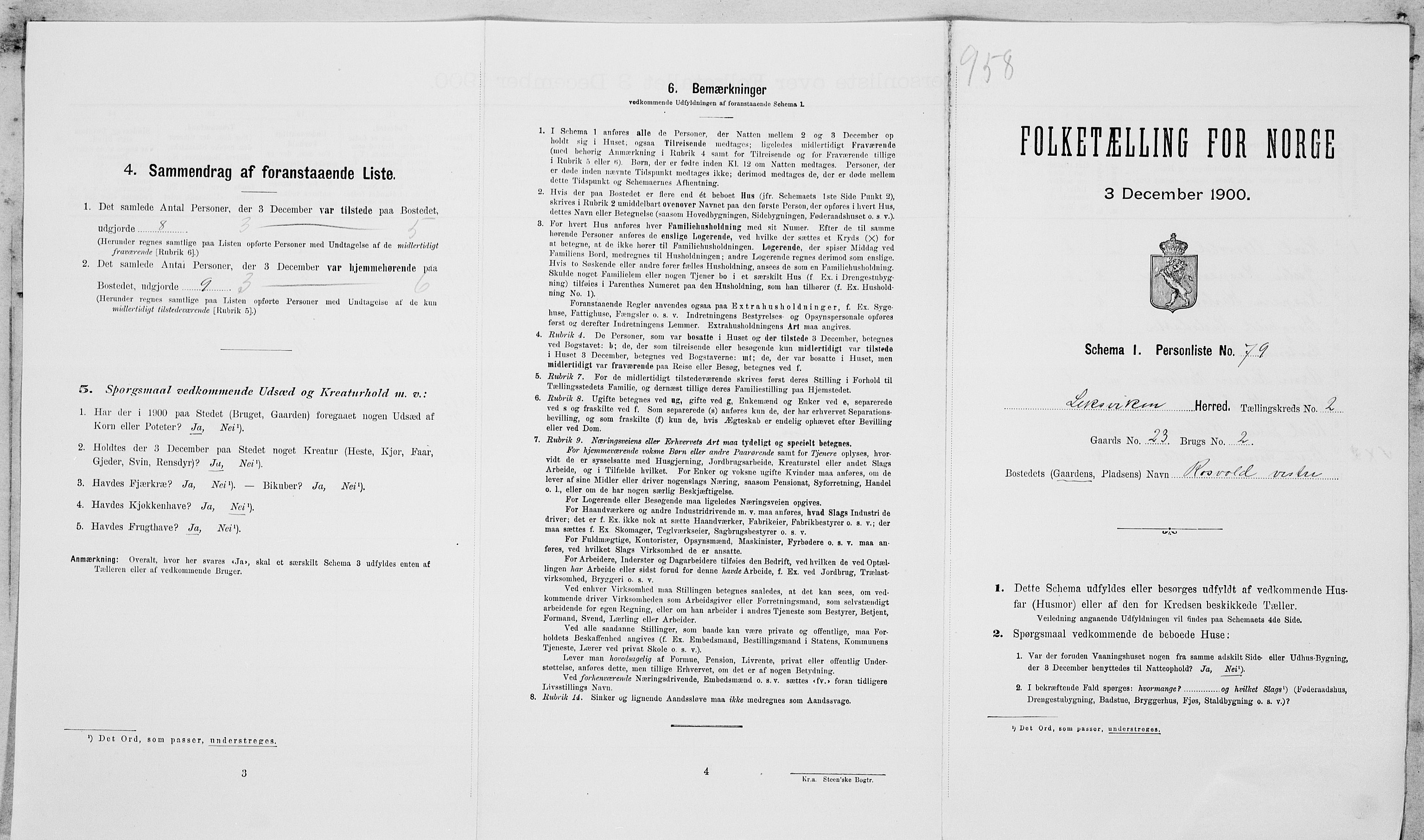 SAT, Folketelling 1900 for 1718 Leksvik herred, 1900, s. 312