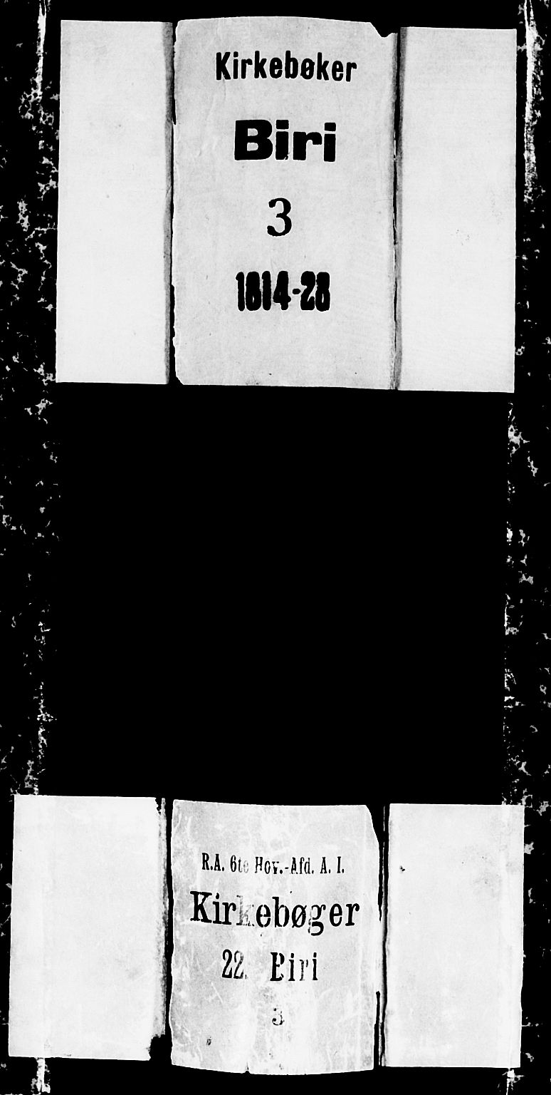 Biri prestekontor, AV/SAH-PREST-096/H/Ha/Hab/L0001: Klokkerbok nr. 1, 1814-1828