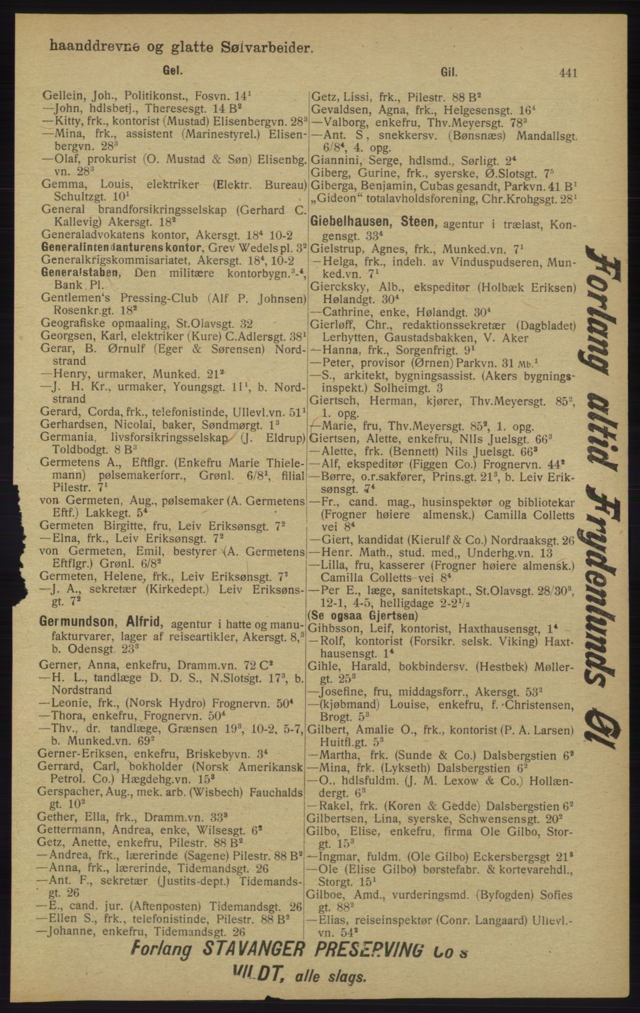 Kristiania/Oslo adressebok, PUBL/-, 1913, s. 453