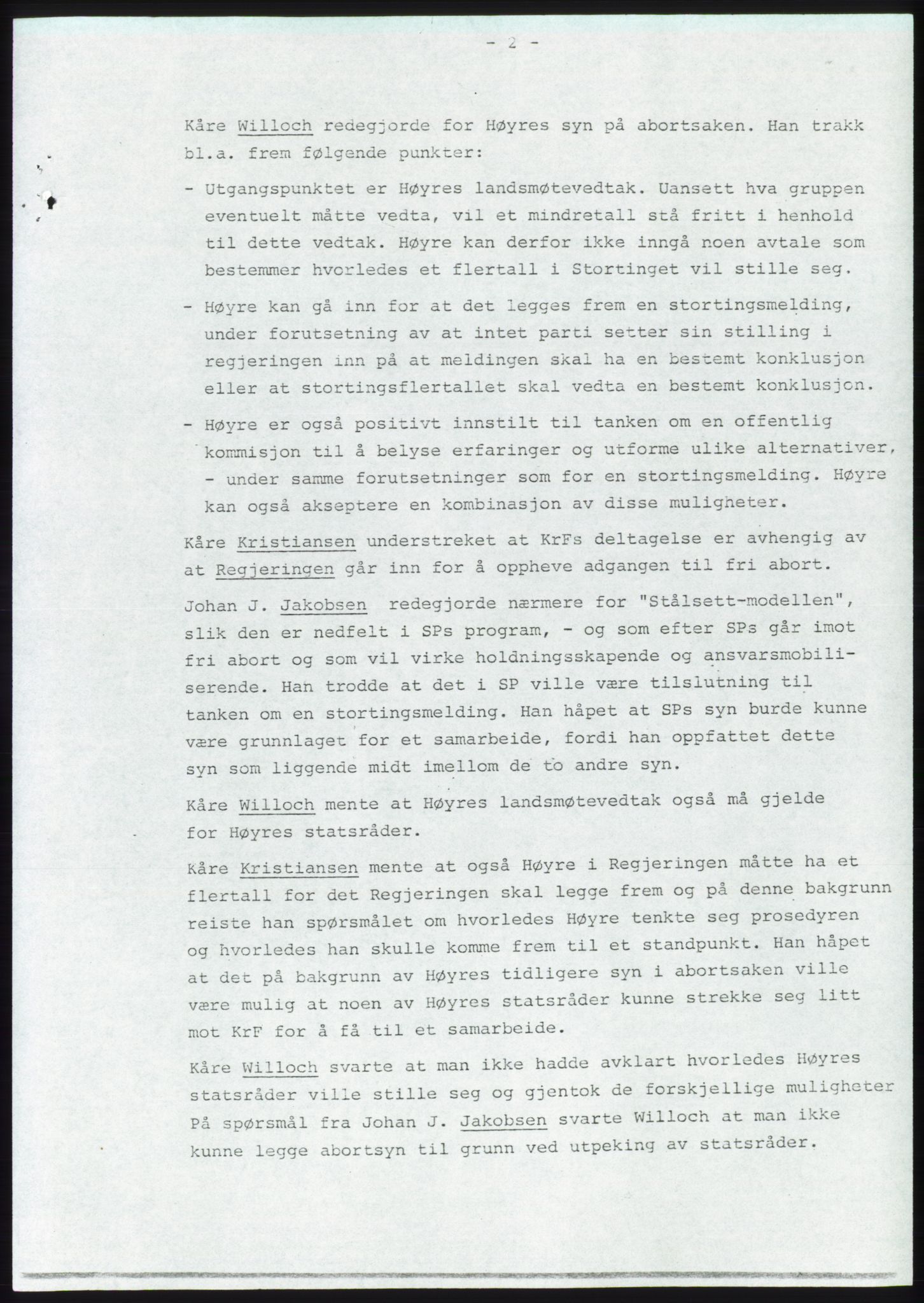 Forhandlingsmøtene 1981 mellom Høyre, KrF og Senterpartiet om dannelse av regjering, AV/RA-PA-0695/A/L0001: Forhandlingsprotokoll, 1981, s. 3