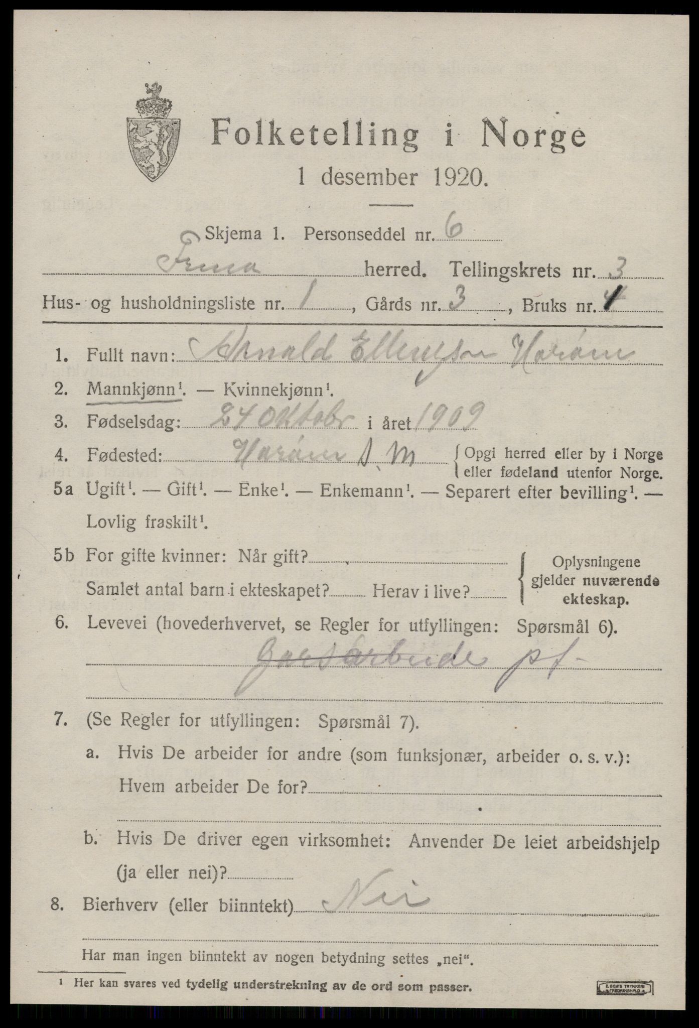 SAT, Folketelling 1920 for 1548 Fræna herred, 1920, s. 2315