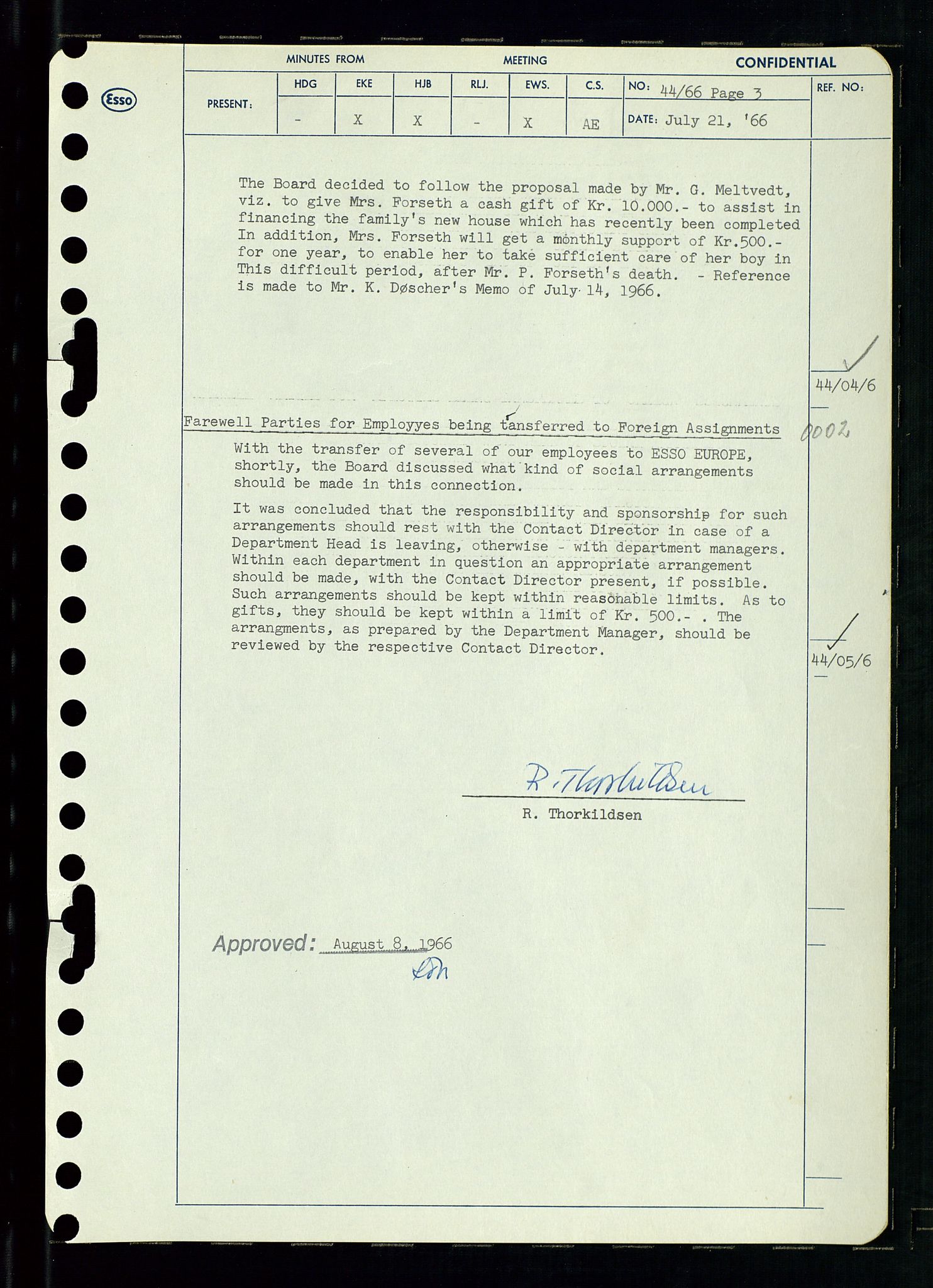 Pa 0982 - Esso Norge A/S, AV/SAST-A-100448/A/Aa/L0002/0002: Den administrerende direksjon Board minutes (styrereferater) / Den administrerende direksjon Board minutes (styrereferater), 1966, s. 93