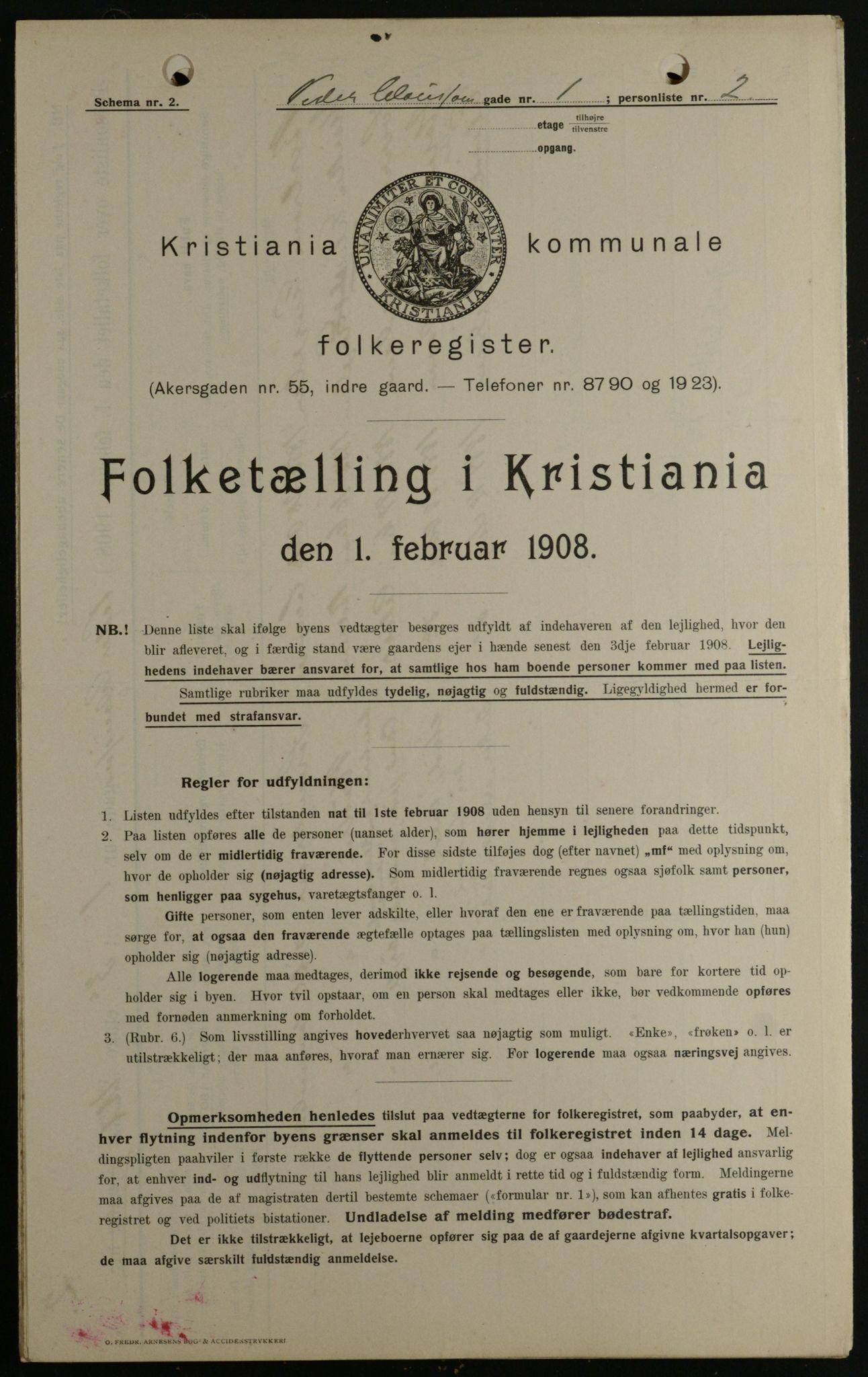 OBA, Kommunal folketelling 1.2.1908 for Kristiania kjøpstad, 1908, s. 70577