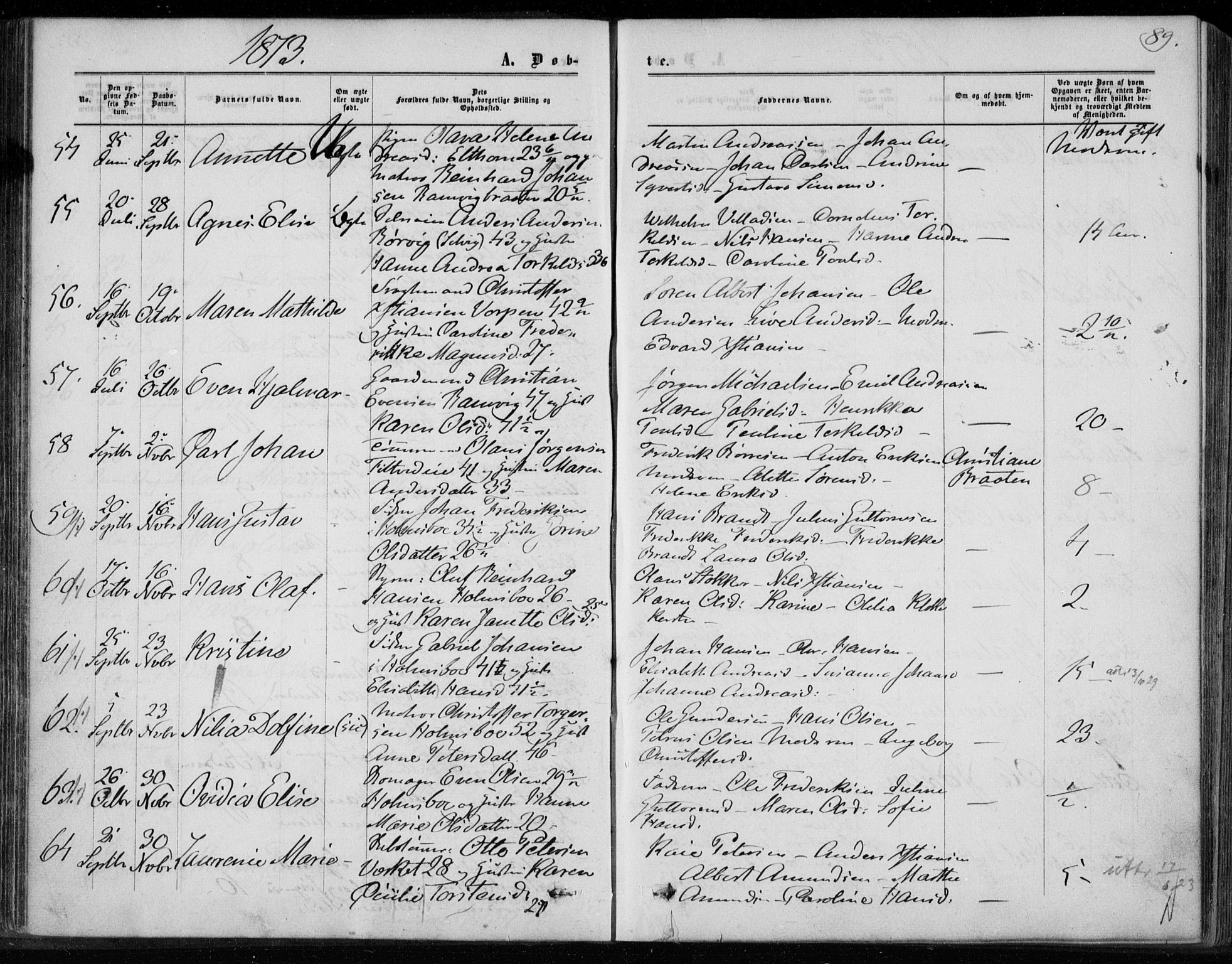 Hurum kirkebøker, AV/SAKO-A-229/F/Fa/L0012: Ministerialbok nr. 12, 1861-1875, s. 89