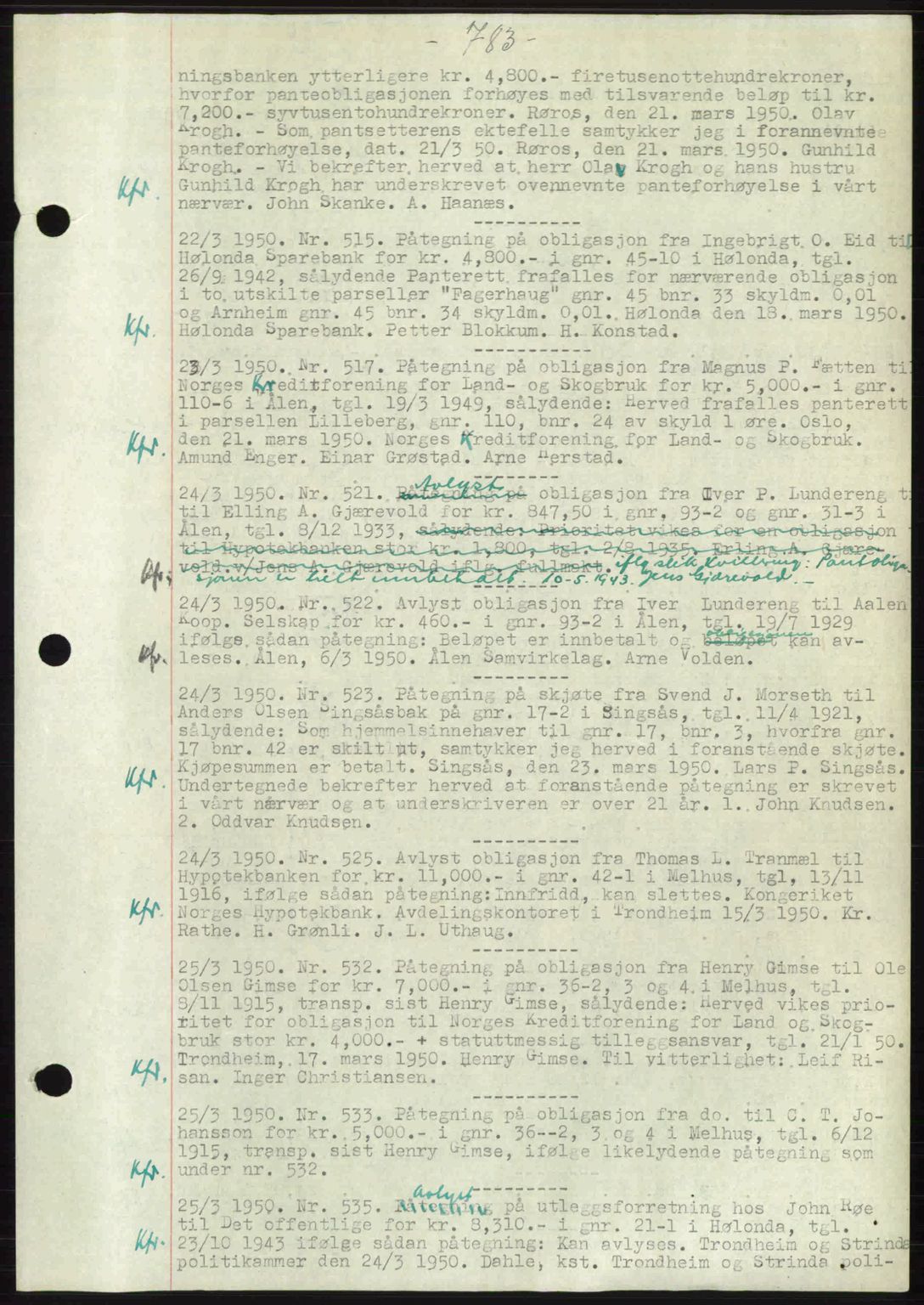 Gauldal sorenskriveri, SAT/A-0014/1/2/2C: Pantebok nr. A9, 1949-1950, Dagboknr: 515/1950