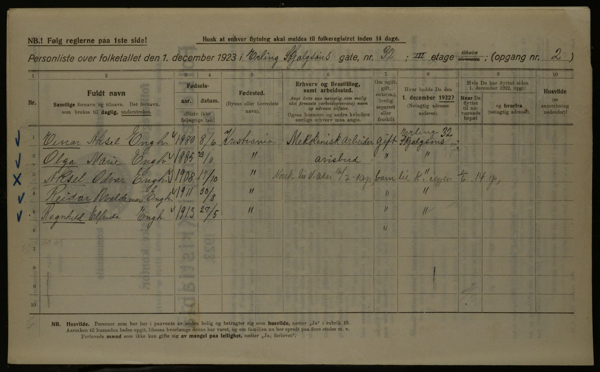 OBA, Kommunal folketelling 1.12.1923 for Kristiania, 1923, s. 25242