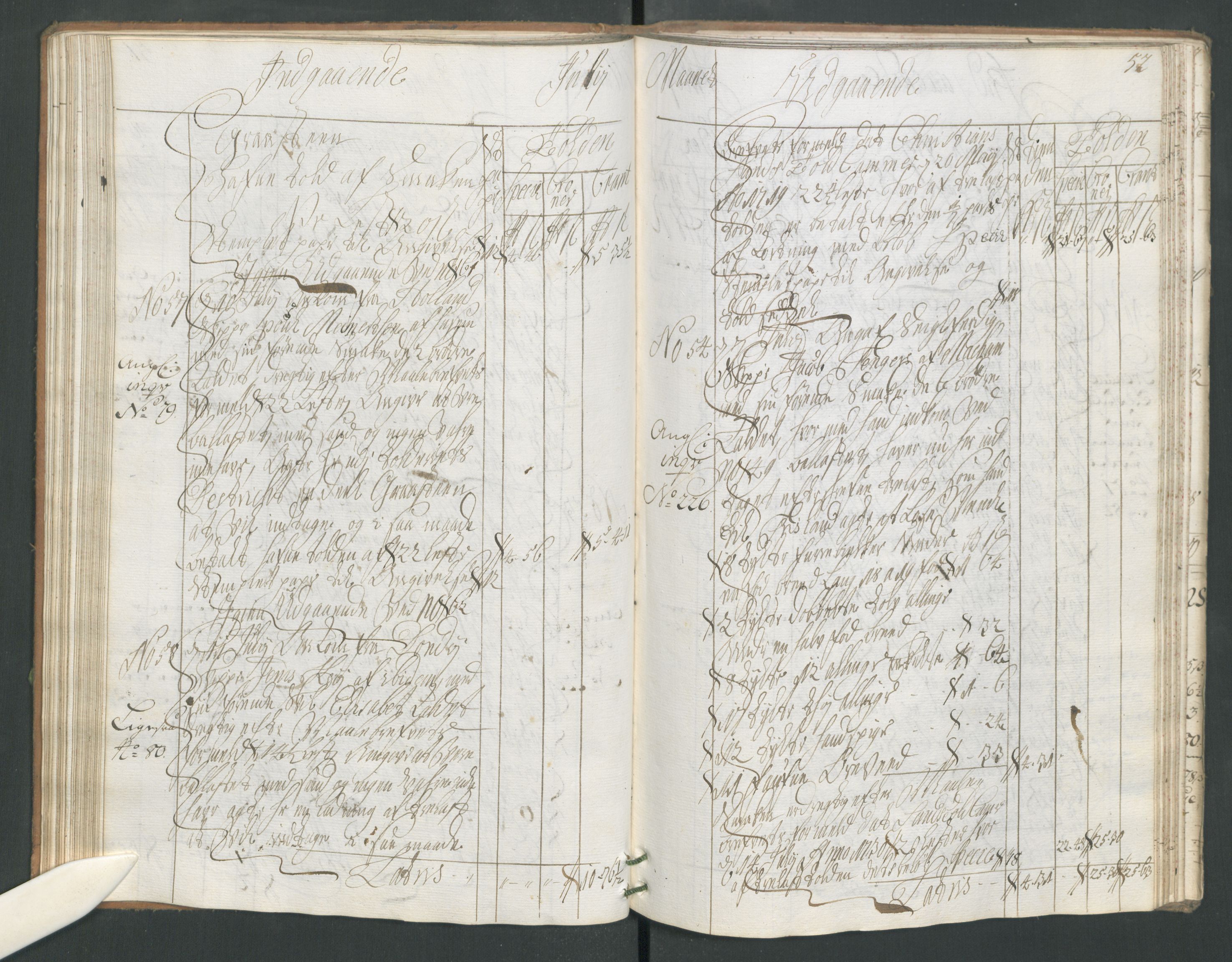 Generaltollkammeret, tollregnskaper, AV/RA-EA-5490/R17/L0008/0001: Tollregnskaper Mandal / Hovedtollbok, 1733, s. 51b-52a