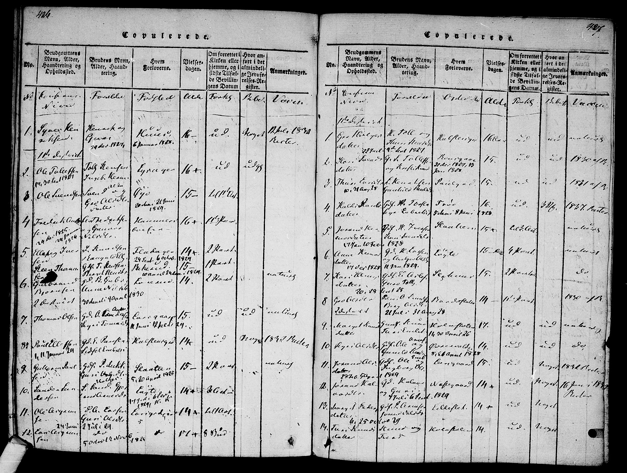 Ål kirkebøker, AV/SAKO-A-249/F/Fa/L0004: Ministerialbok nr. I 4, 1815-1825, s. 426-427
