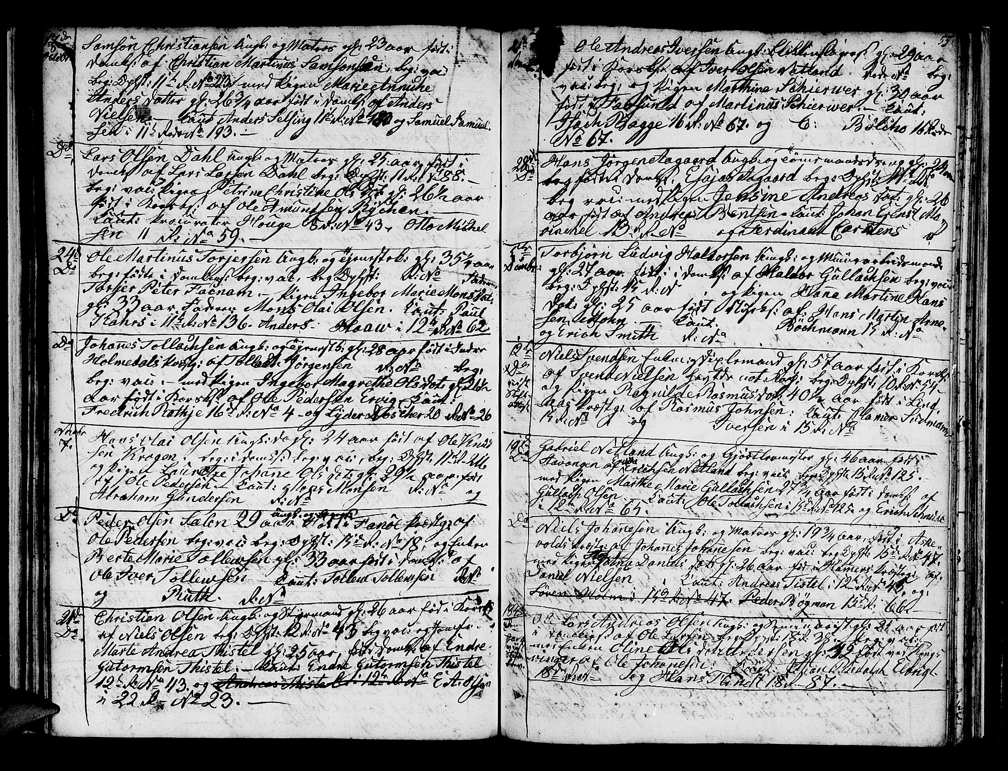Domkirken sokneprestembete, AV/SAB-A-74801/H/Hab/L0004: Klokkerbok nr. A 4, 1820-1854, s. 55