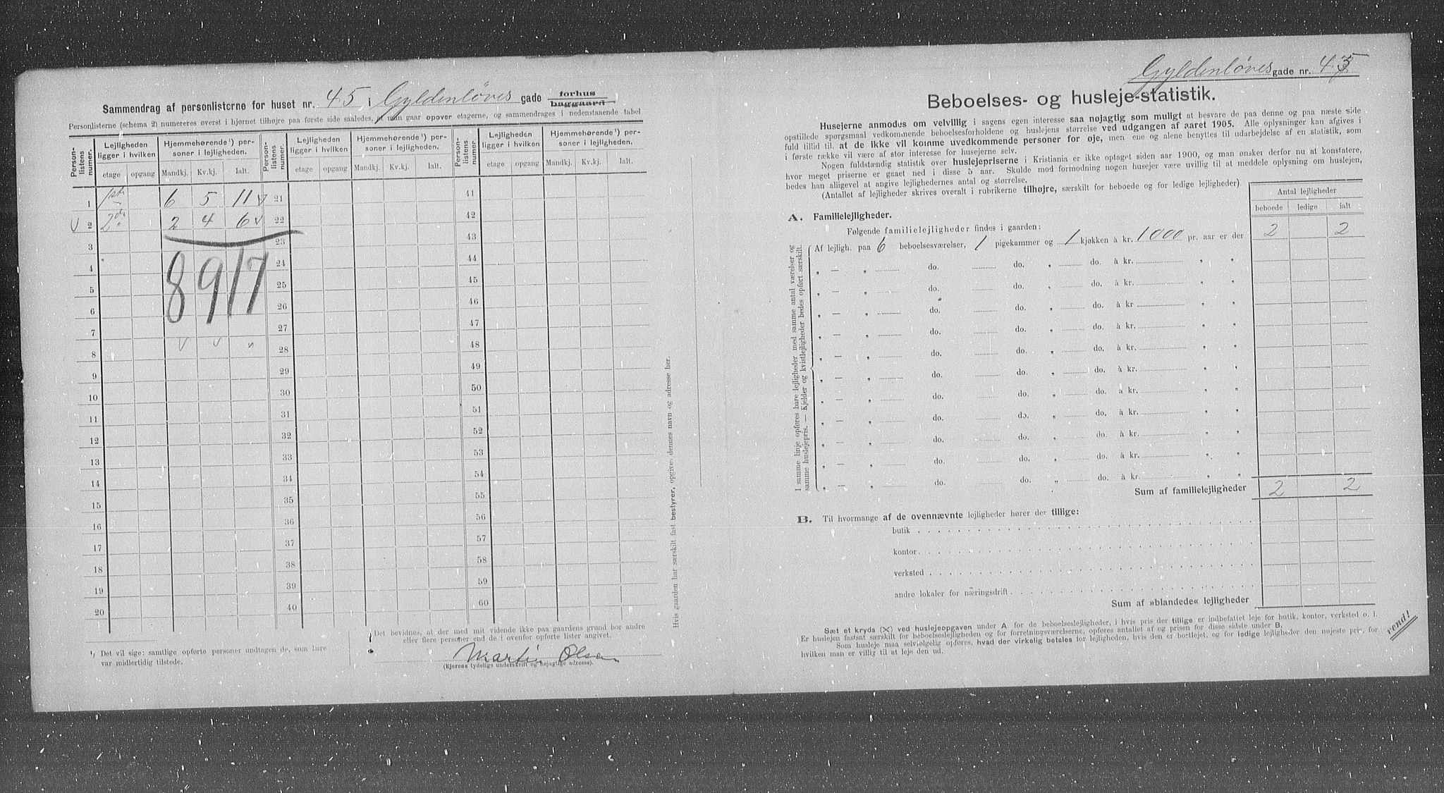 OBA, Kommunal folketelling 31.12.1905 for Kristiania kjøpstad, 1905, s. 17175