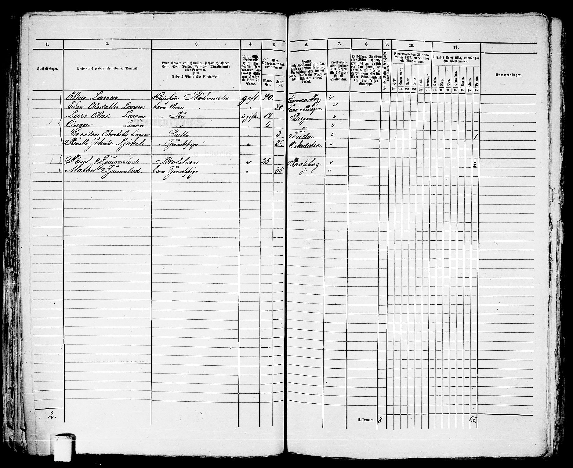 RA, Folketelling 1865 for 1601 Trondheim kjøpstad, 1865, s. 2202