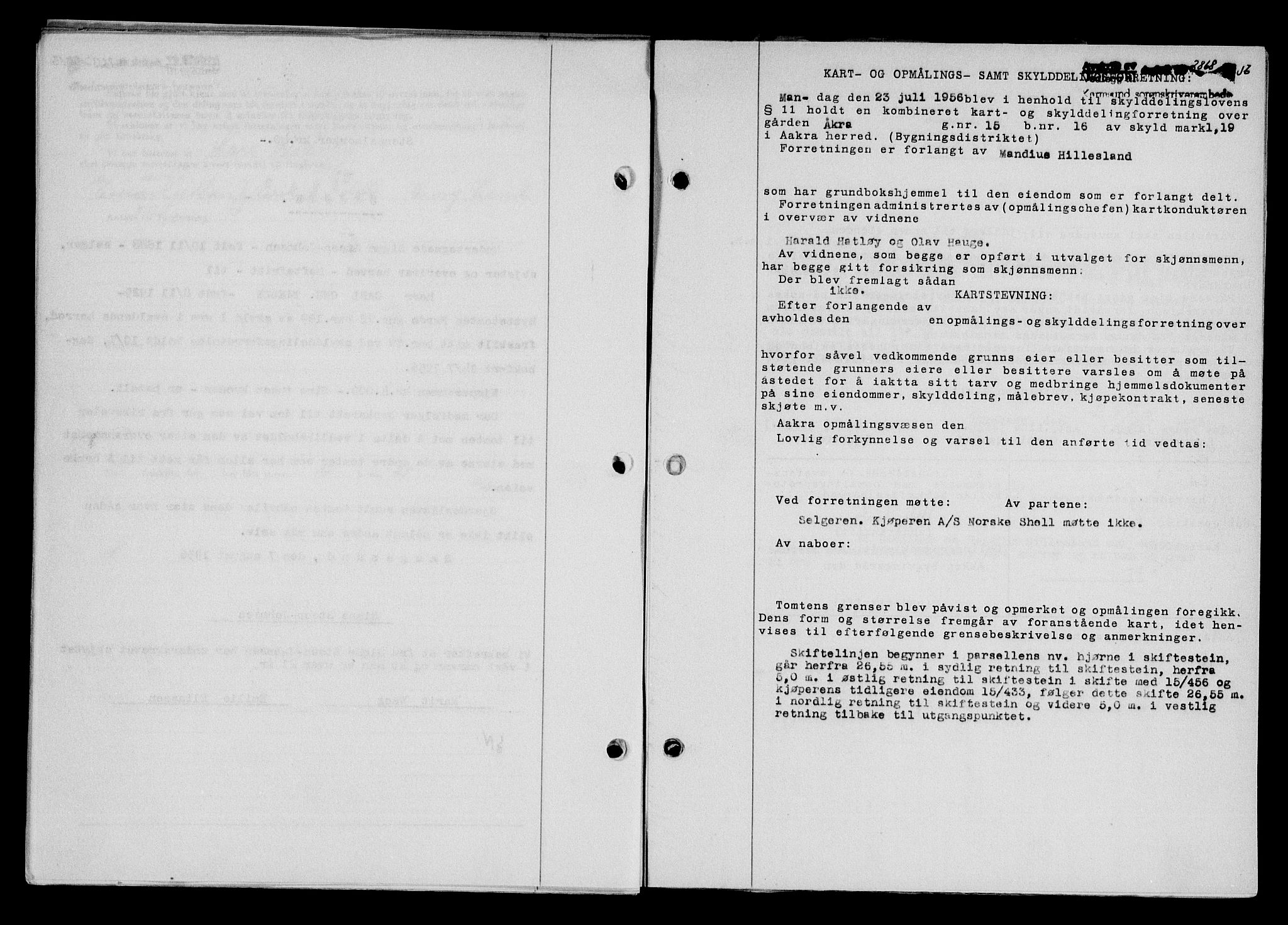 Karmsund sorenskriveri, SAST/A-100311/01/II/IIB/L0121: Pantebok nr. 101A, 1956-1956, Dagboknr: 2867/1956