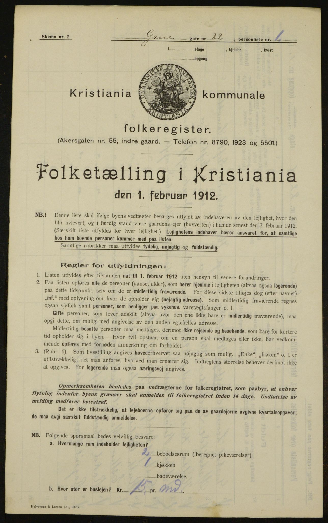 OBA, Kommunal folketelling 1.2.1912 for Kristiania, 1912, s. 30466