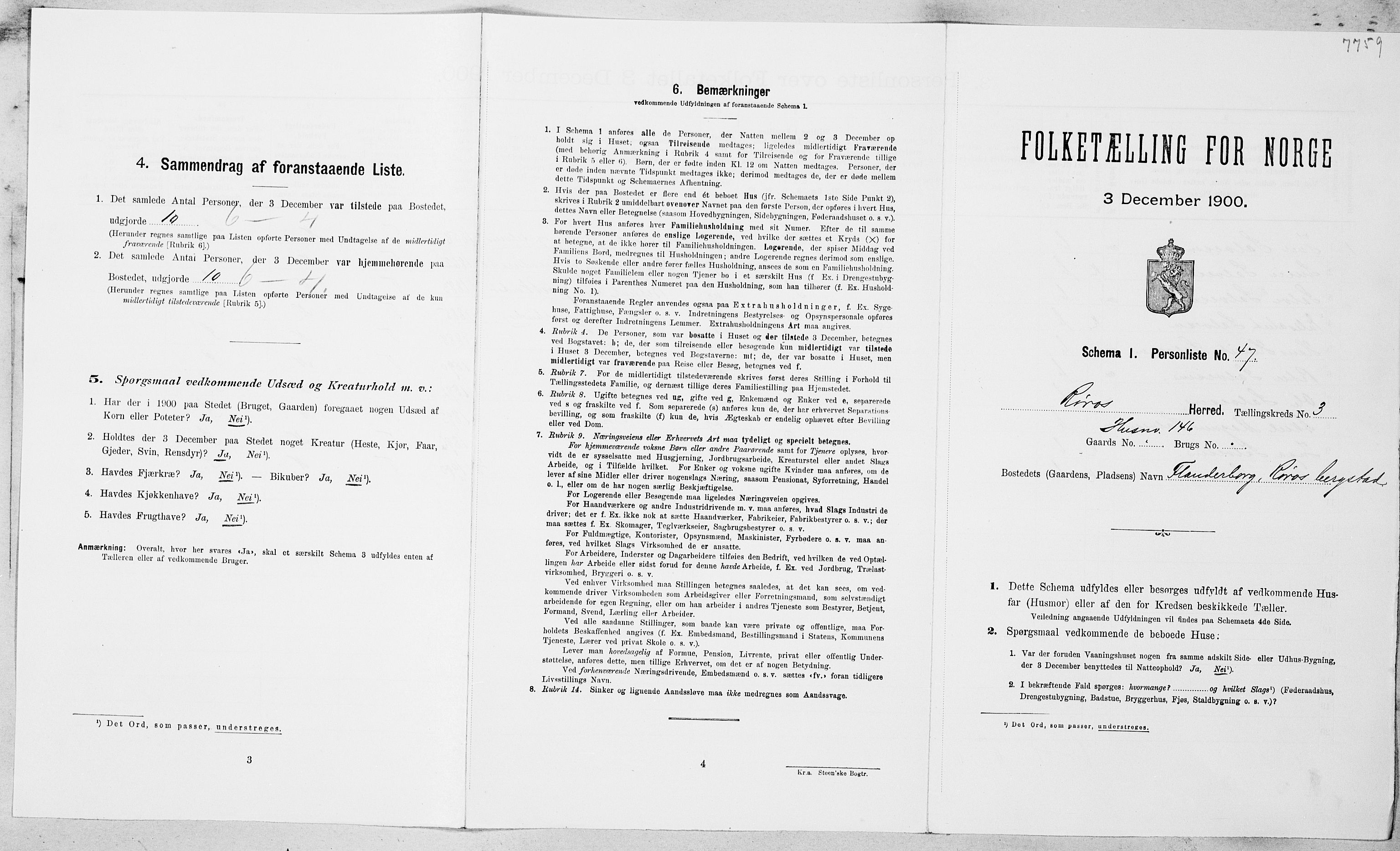 SAT, Folketelling 1900 for 1640 Røros herred, 1900, s. 360