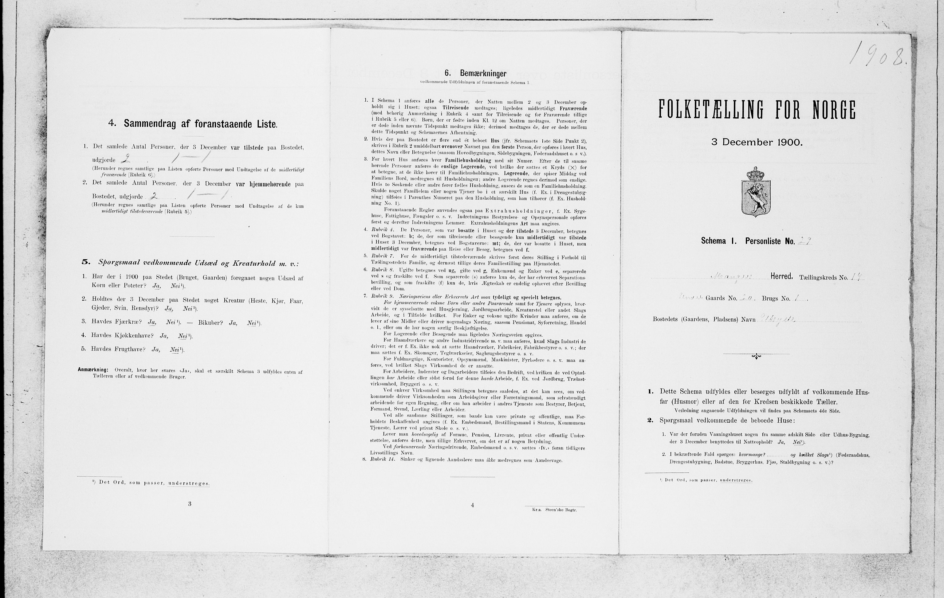 SAB, Folketelling 1900 for 1261 Manger herred, 1900, s. 1290